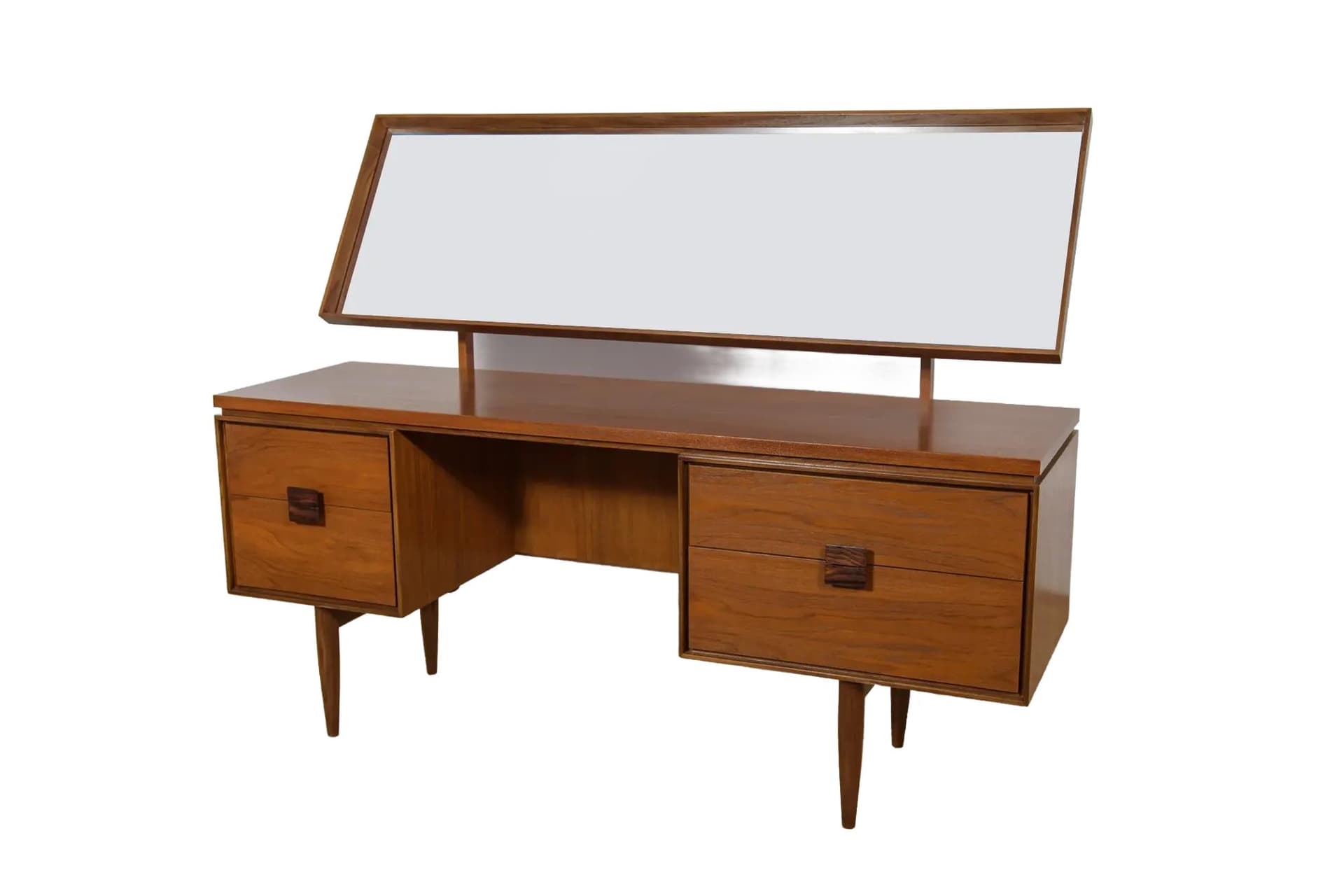 Dressing table, brown teak, by I. Kofod-Larsen, G-Plan, United Kingdom, 1960s.