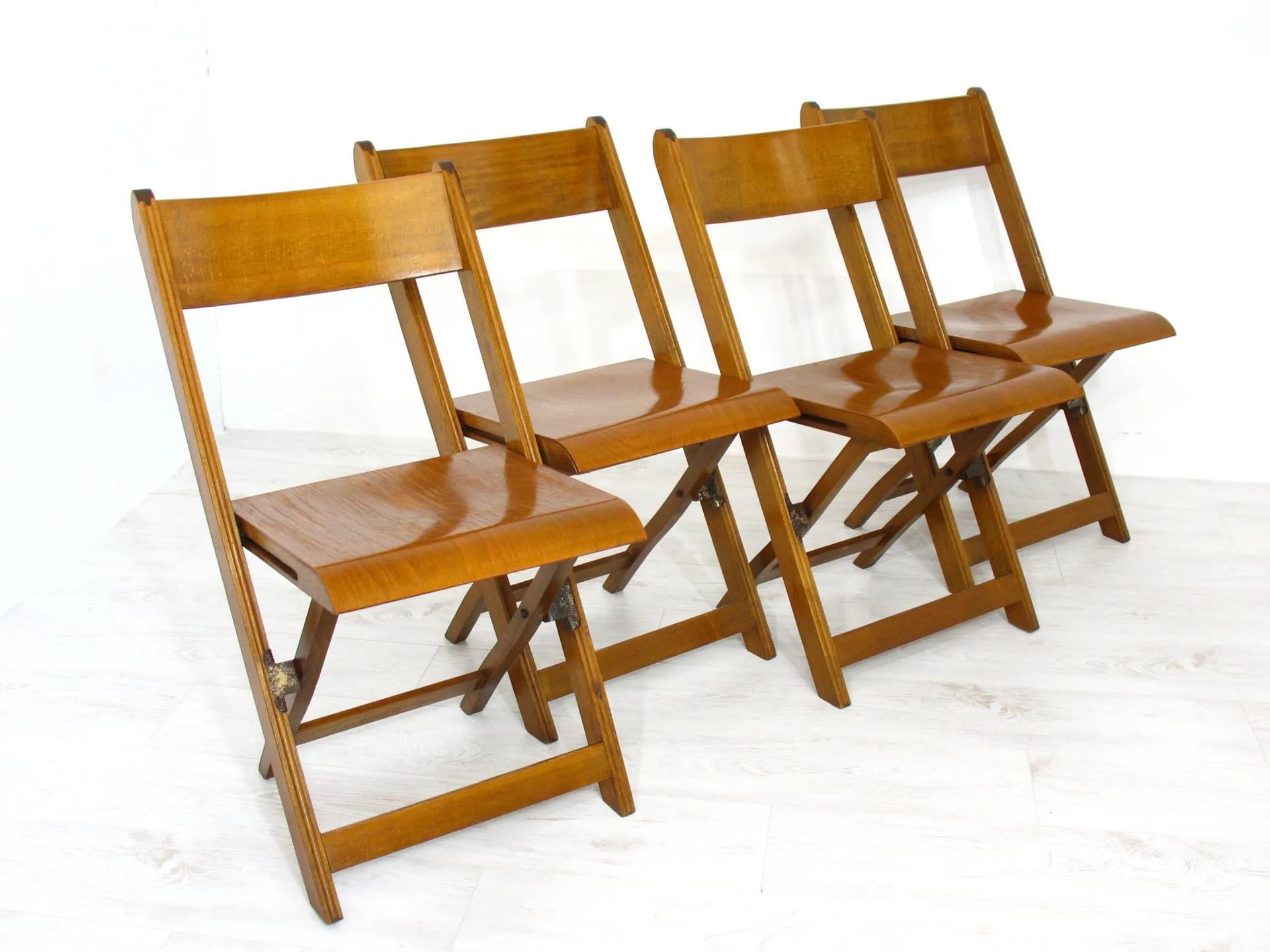 Para foteli 345, tkanina szara, drewno dąb, proj. J. Jędrachowicz i K. Racinowski, Poznańskie Fabryki Mebli, Polska, lata 50. - 71879