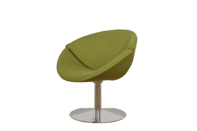 Fotel Apollo, oliwkowozielona wełna, stal szczotkowana, proj. P. Hjort Lorentzen, J. Foersom, Dania, XXI w. - WYMIARY