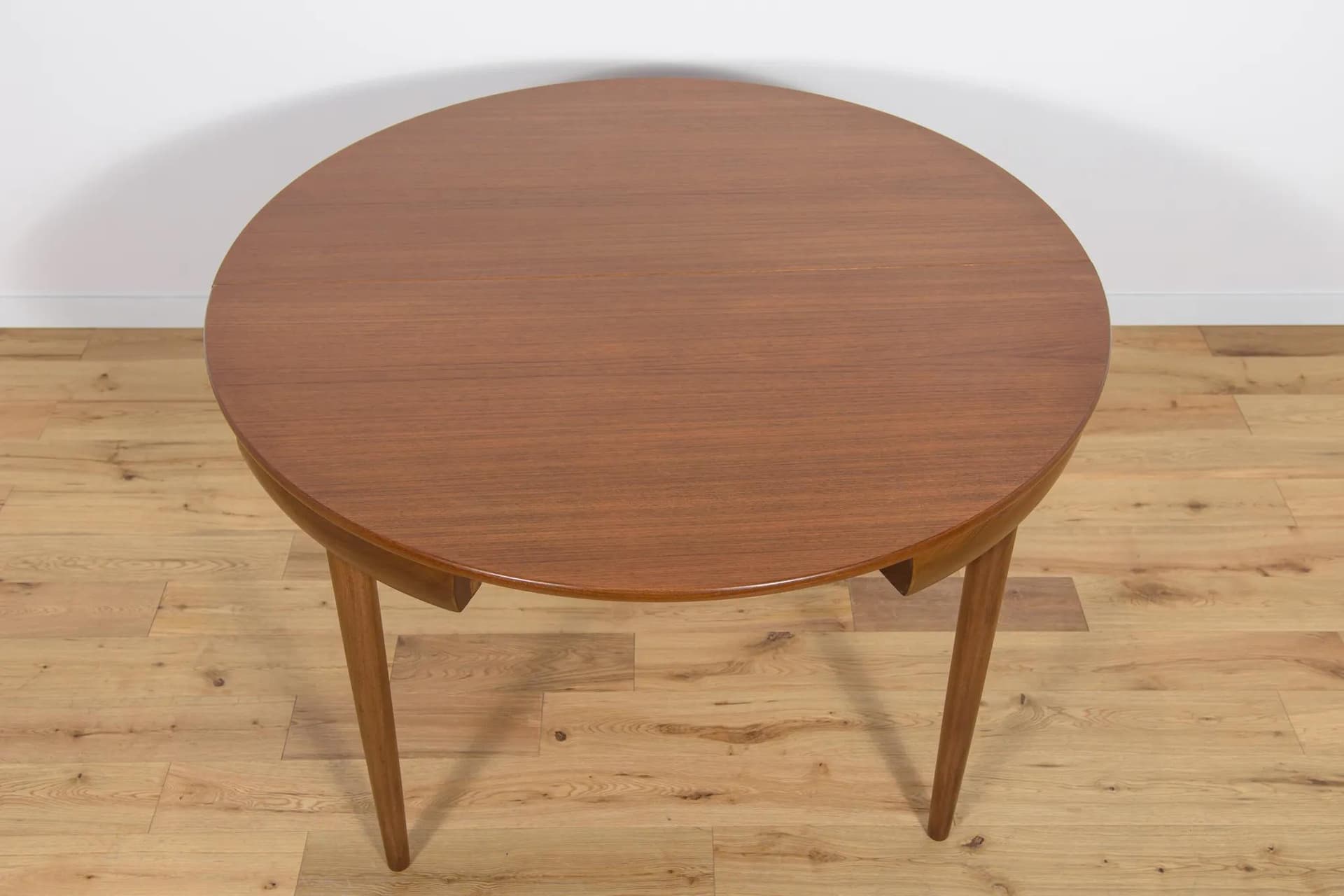 Zestaw jadalniany, teak brązowy, skóra naturalna czarna, proj. H. Olsen, Frem Røjle, Dania, lata 60. - 71854