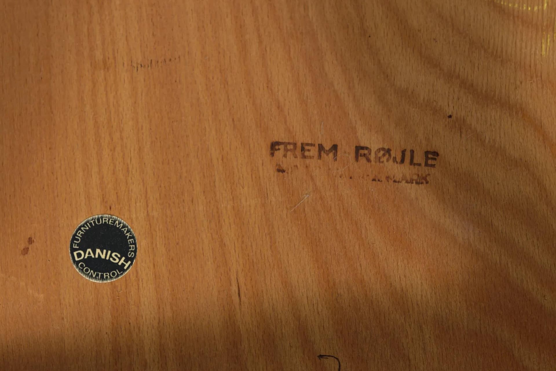 Zestaw jadalniany, teak brązowy, skóra naturalna czarna, proj. H. Olsen, Frem Røjle, Dania, lata 60. - 71853