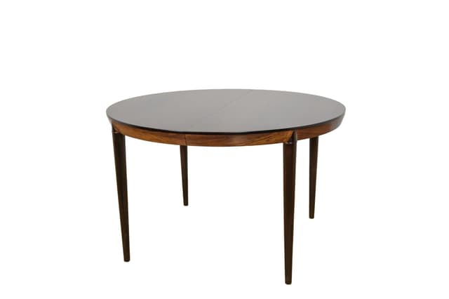 Stół rozkładany Model 71, palisander ciemnobrązowy, proj. S. Hansen, Dania, lata 60. - WYMIARY
