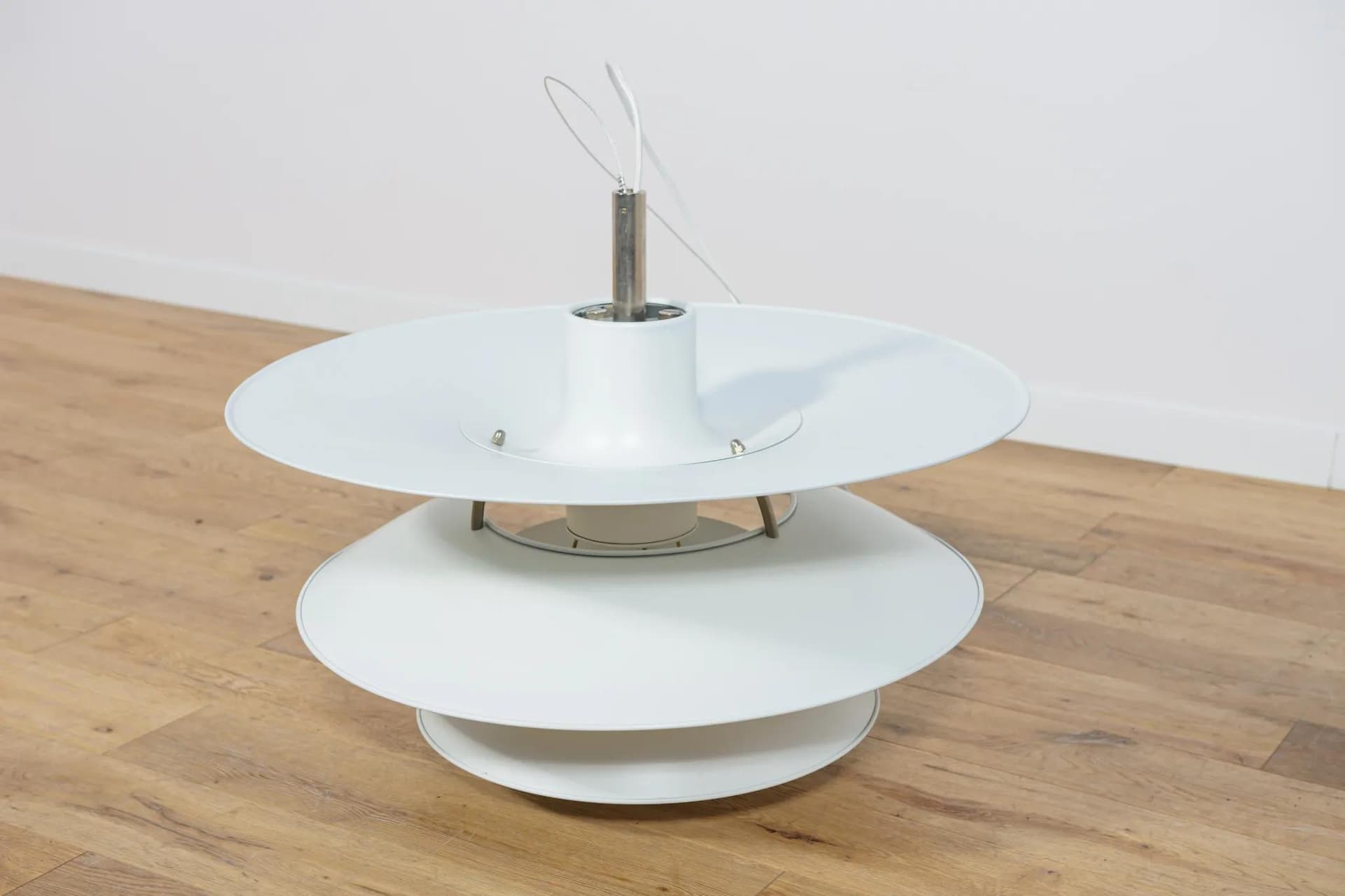 Pendant lamp Charlottenborg PH 6 1/2-6, white aluminium, by P. Henningsen, Louis Poulsen, Denmark, 1970s. - 71798