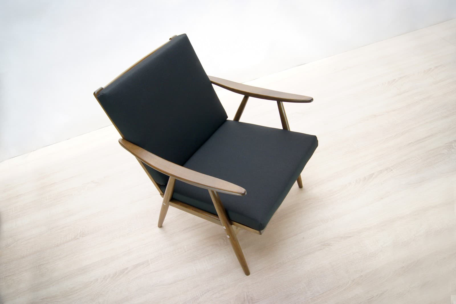 Armchair, walnut beech, black fabric, TON, Czechoslovakia, 1960s. - 71782