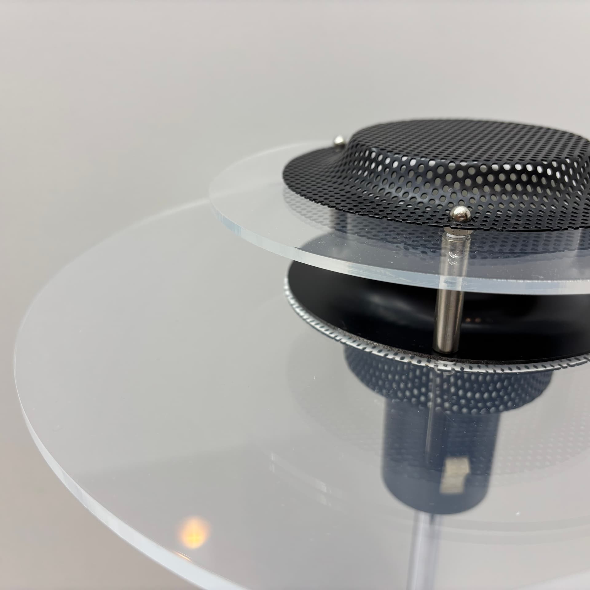 Lampa gabinetowa Circle, czarny, metal transparentny, Szwecja, lata 80. - 69618