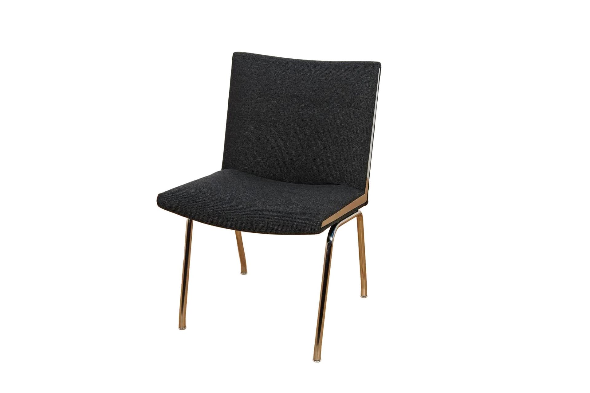 Armchair AP-38 Airport, black wool, chrome steel, by H. Wegner, Denmark, 1950s.