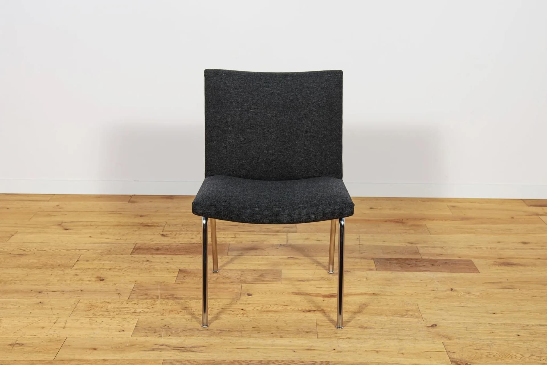 Armchair AP-38 Airport, black wool, chrome steel, by H. Wegner, Denmark, 1950s. - 71718