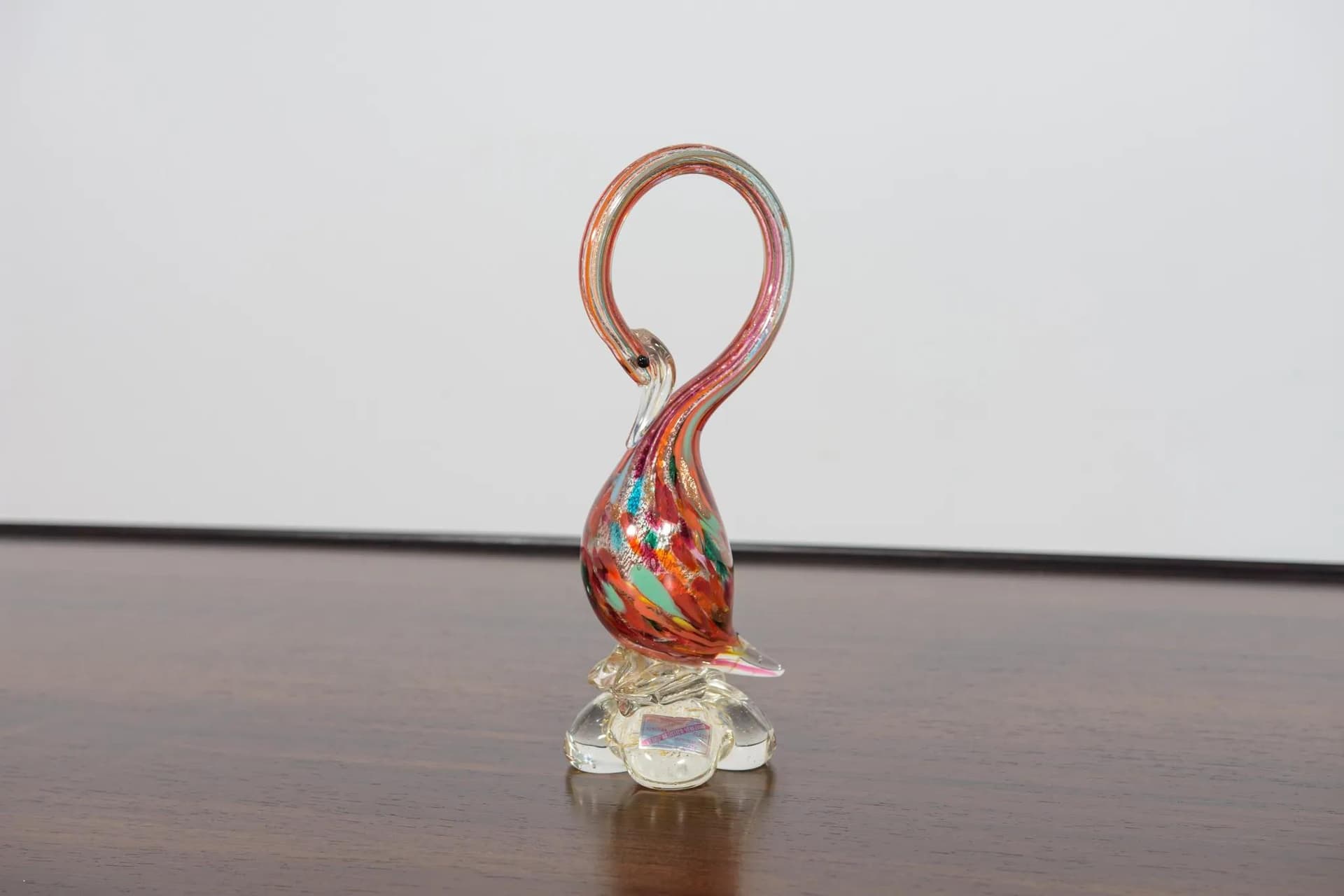 Figurka łabędzia, Murano, szkło multikolor, Włochy, lata 60. - 71622