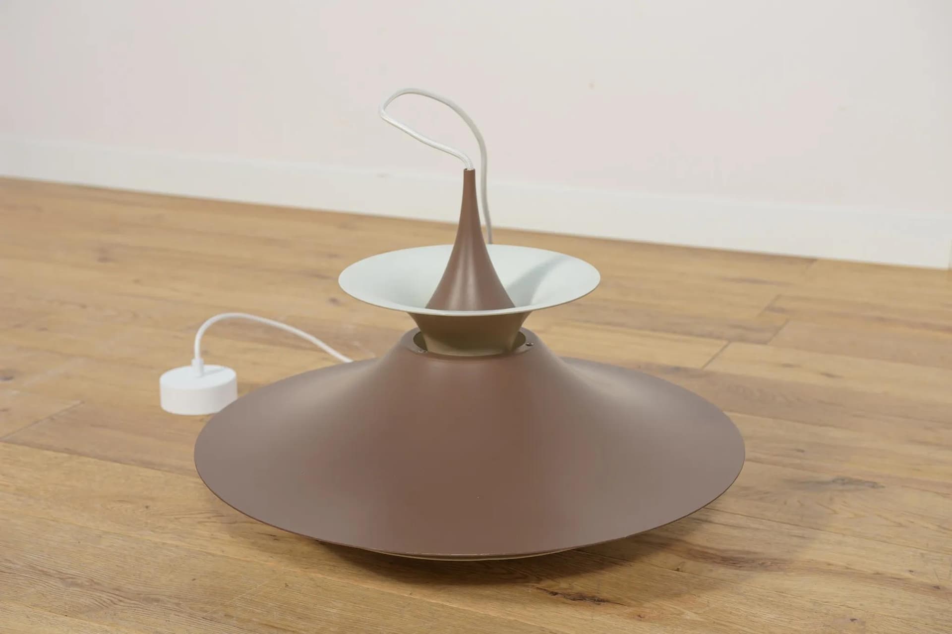 Pendant Lamp Radius I, light brown aluminium, by E. Balslev, Fog & Mørup, Denmark, 1970s. - 71608