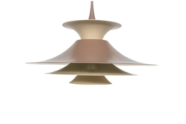 Pendant Lamp Radius I, light brown aluminium, by E. Balslev, Fog & Mørup, Denmark, 1970s. - DIMENSION