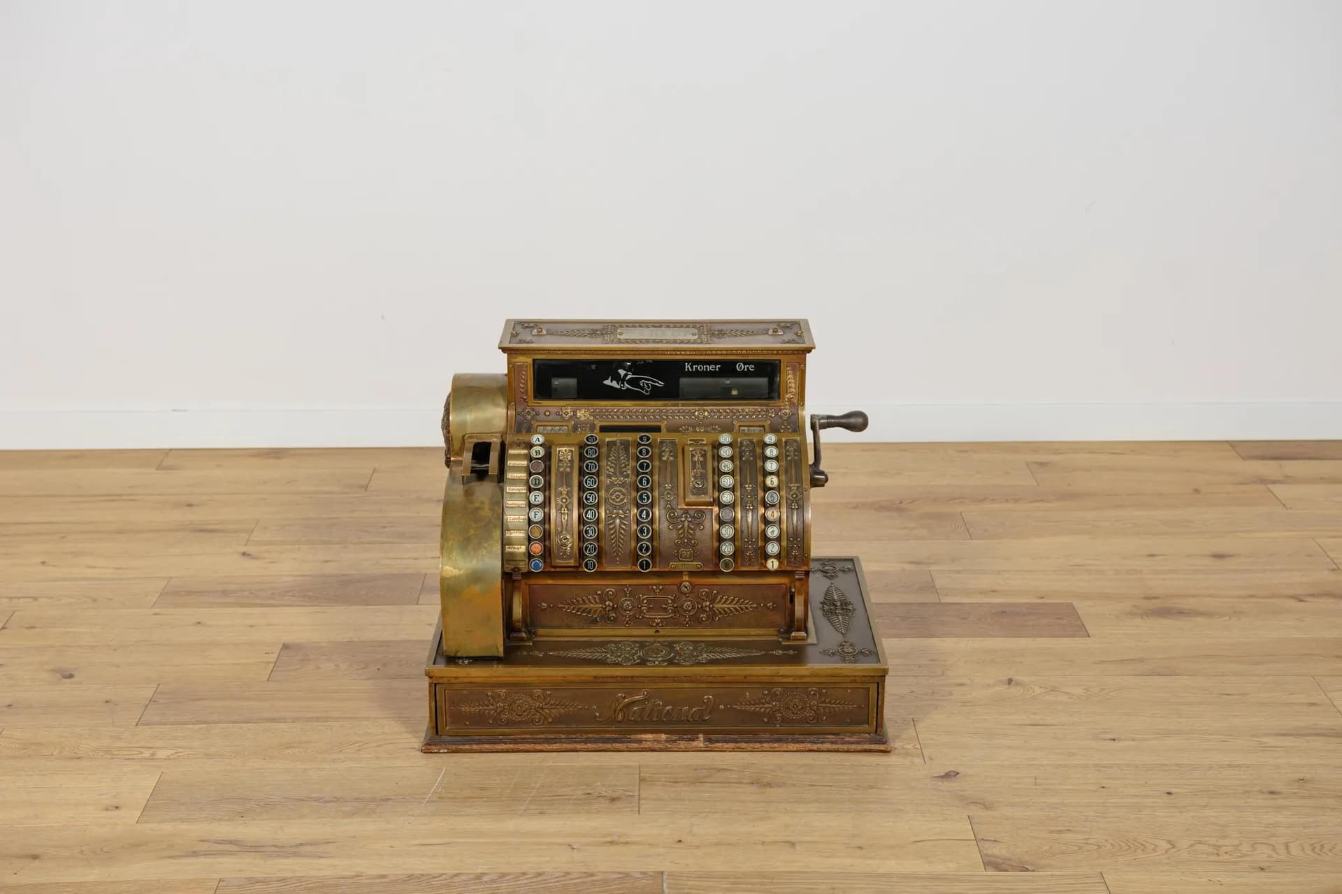 Kasa fiskalna National, Art Nouveau, metal złoty, USA, XIX w. - 71578