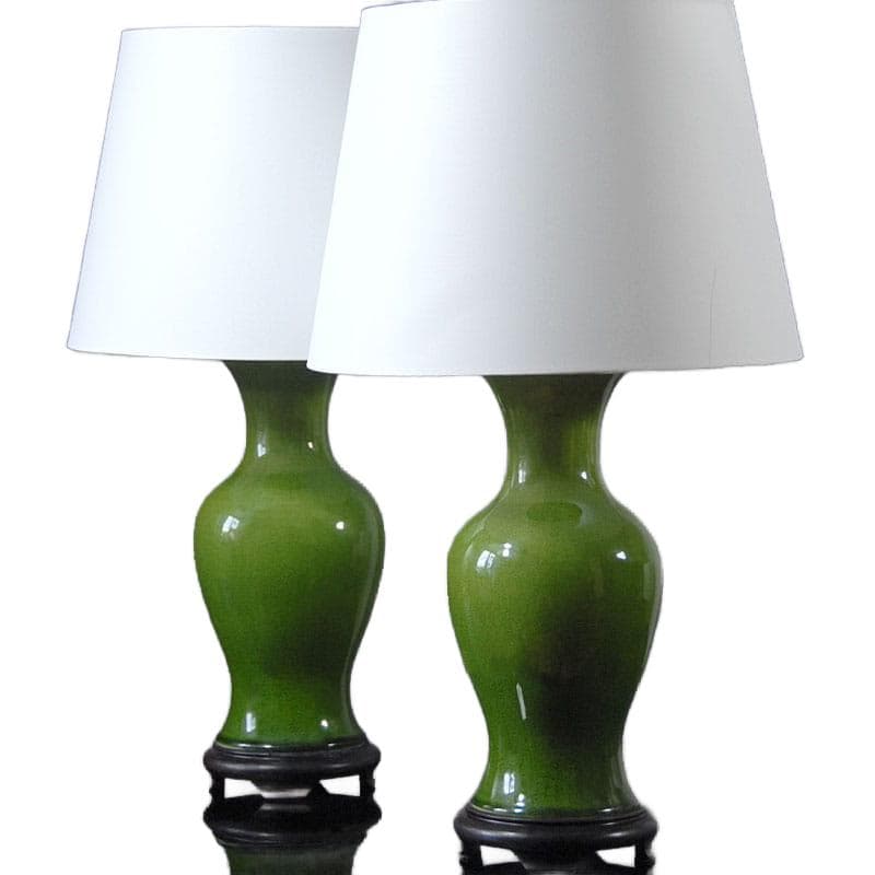 Zielone ceramiczne lampy stołowe, Włochy, lata 70. - 5848