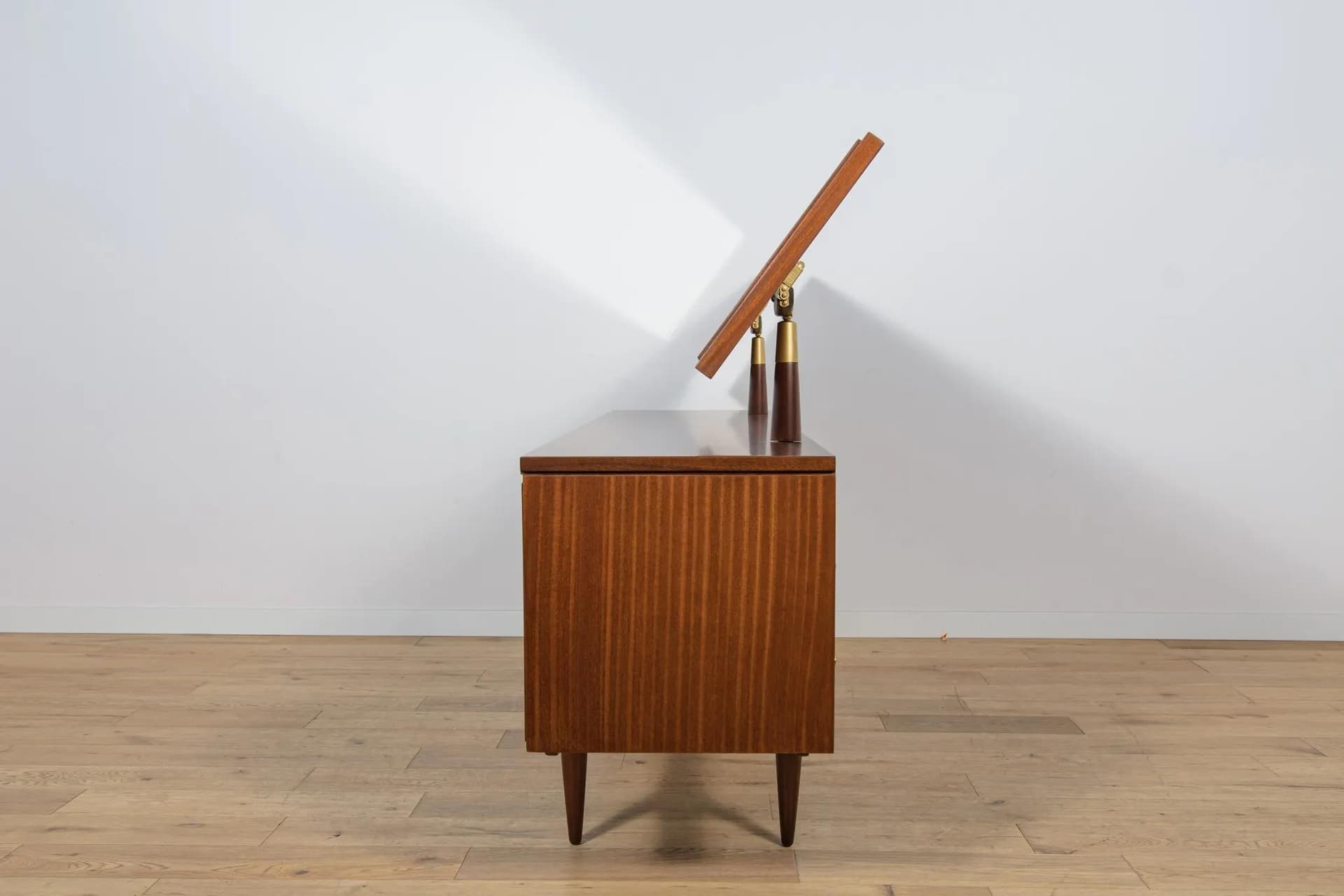 Toaletka z taboretem, teak brąz ciemny, White & Newton, Wielka Brytania, lata 60. - 71443