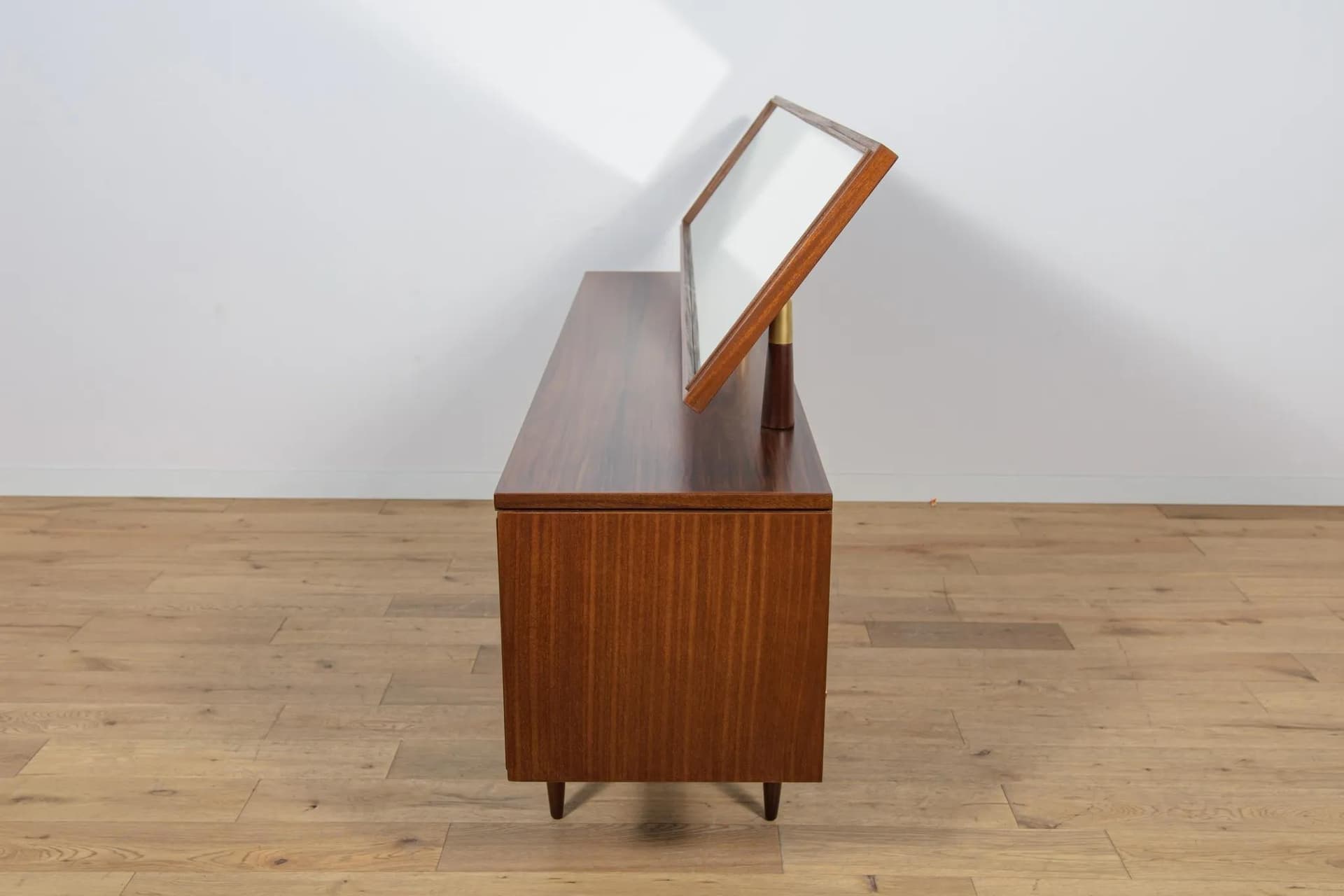 Toaletka z taboretem, teak brąz ciemny, White & Newton, Wielka Brytania, lata 60. - 71442