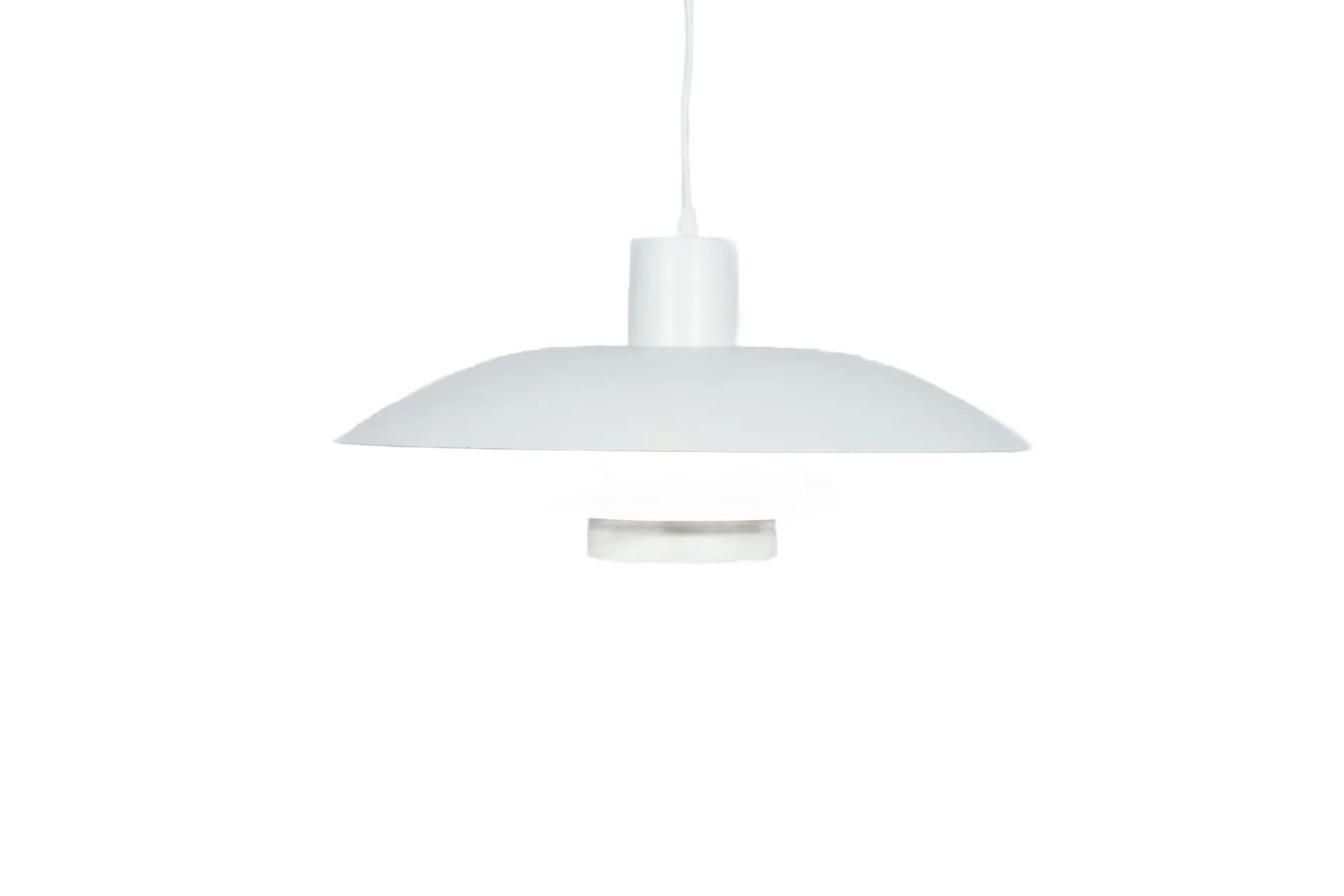 Ceiling lamp PH 4/3, white metal, by P. Henningsen, Louis Poulsen, Denmark, 1960s.