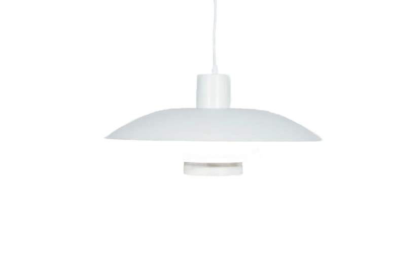 Ceiling lamp PH 4/3, white metal, by P. Henningsen, Louis Poulsen, Denmark, 1960s.