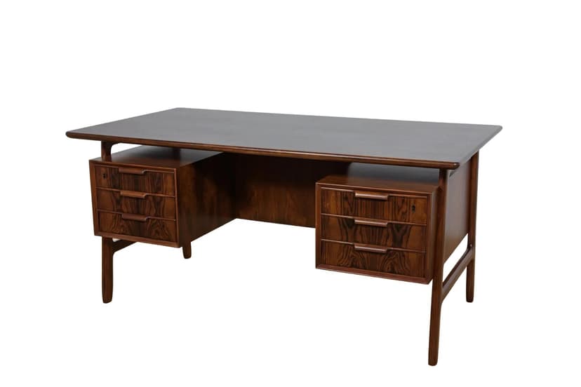 Desk model 75, brown rosewood, Omann Jun, Denmark, 1950s.