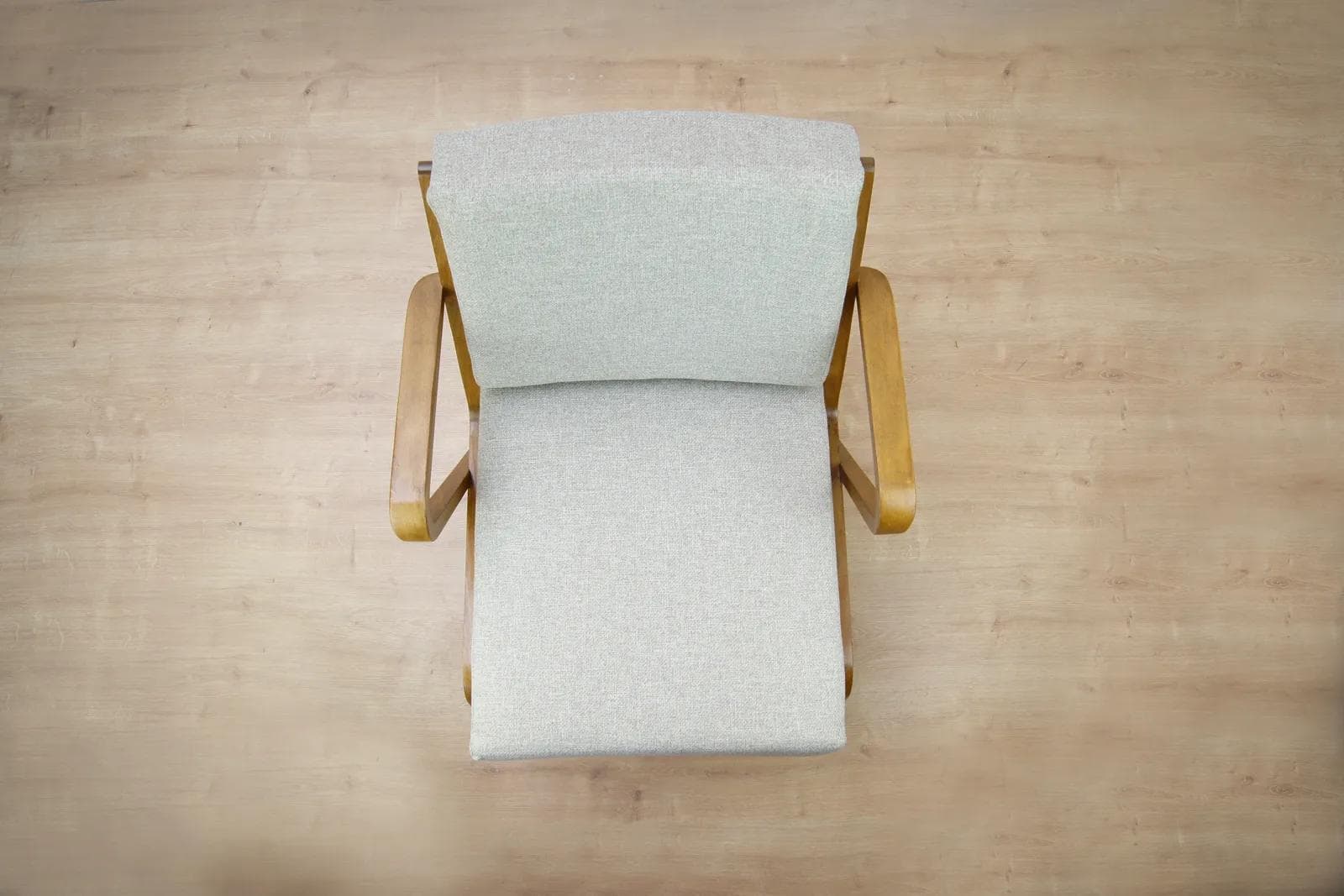 Para foteli model 53693, drewno brązowy, tkanina szara, proj. S. Selmanagic, Niemcy, lata 50. - 71106