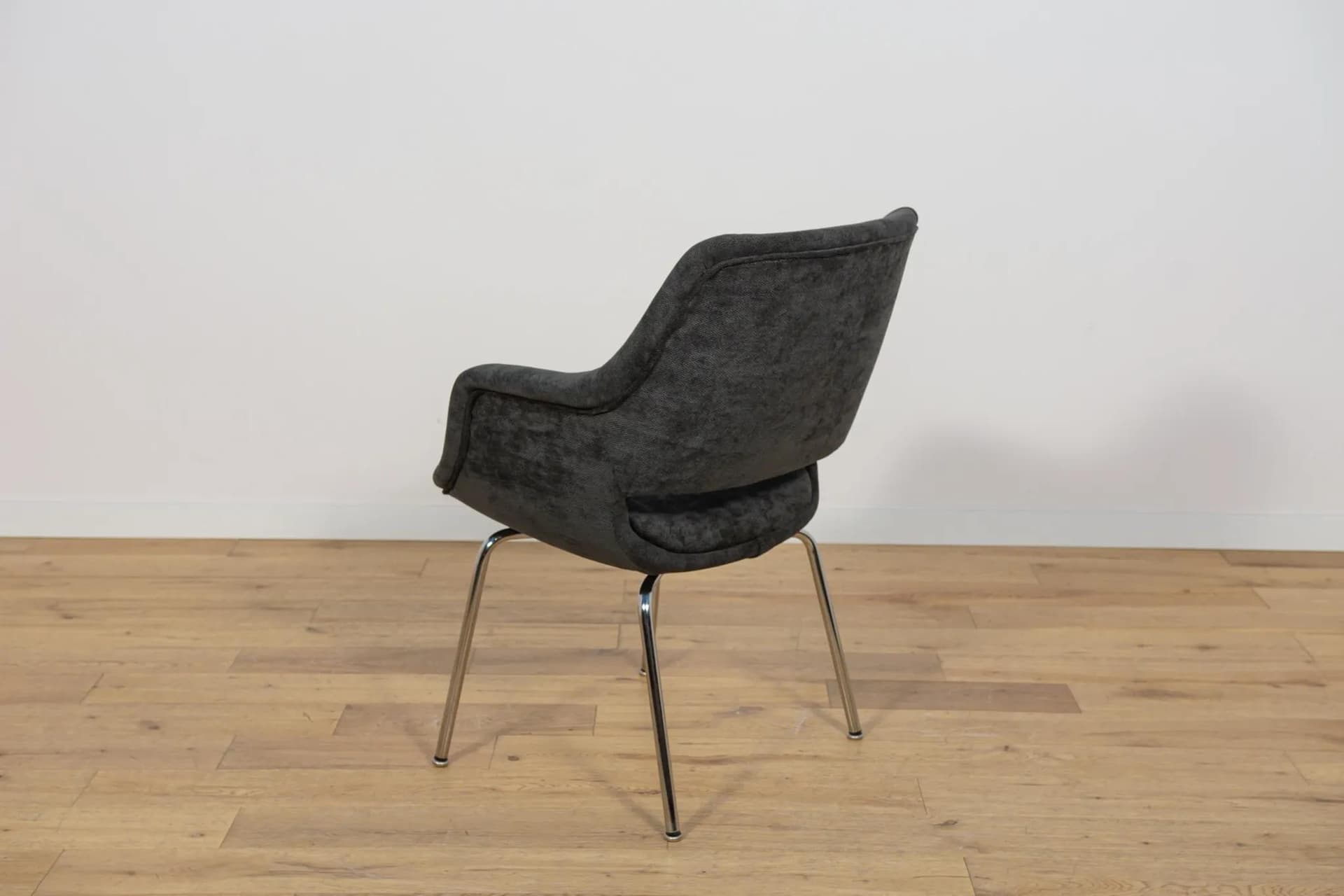 Armchair Kilta, black velvet, chrome, by O. Mannermaa, Juch, Germany, 1970s. - 71082