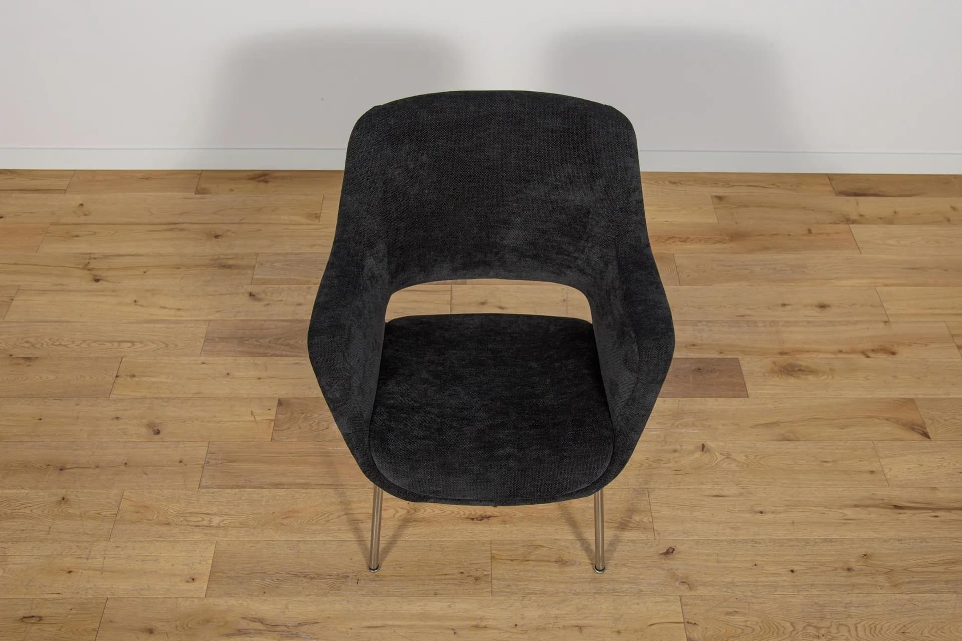 Armchair Kilta, black velvet, chrome, by O. Mannermaa, Juch, Germany, 1970s. - 71083