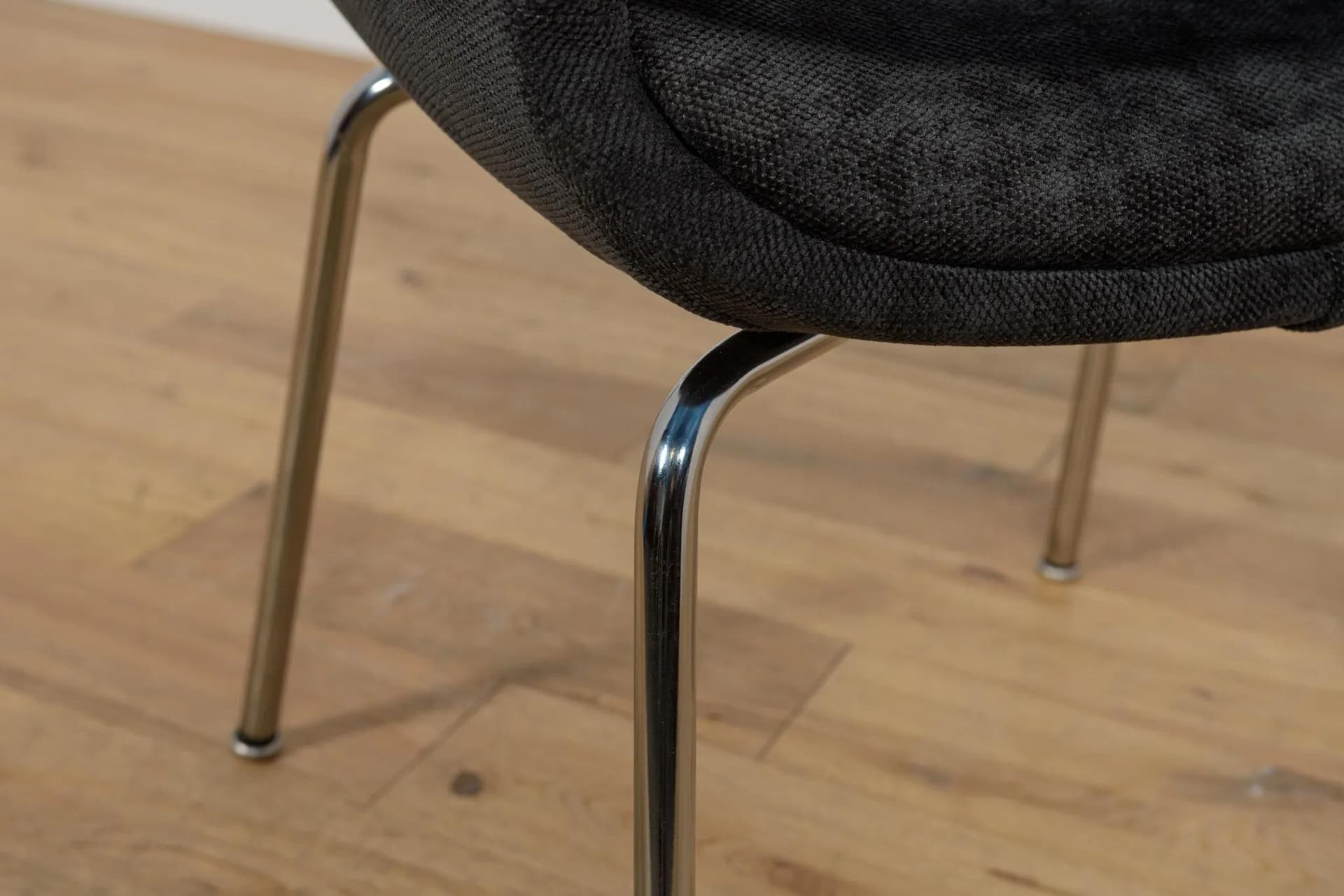 Armchair Kilta, black velvet, chrome, by O. Mannermaa, Juch, Germany, 1970s. - 71089