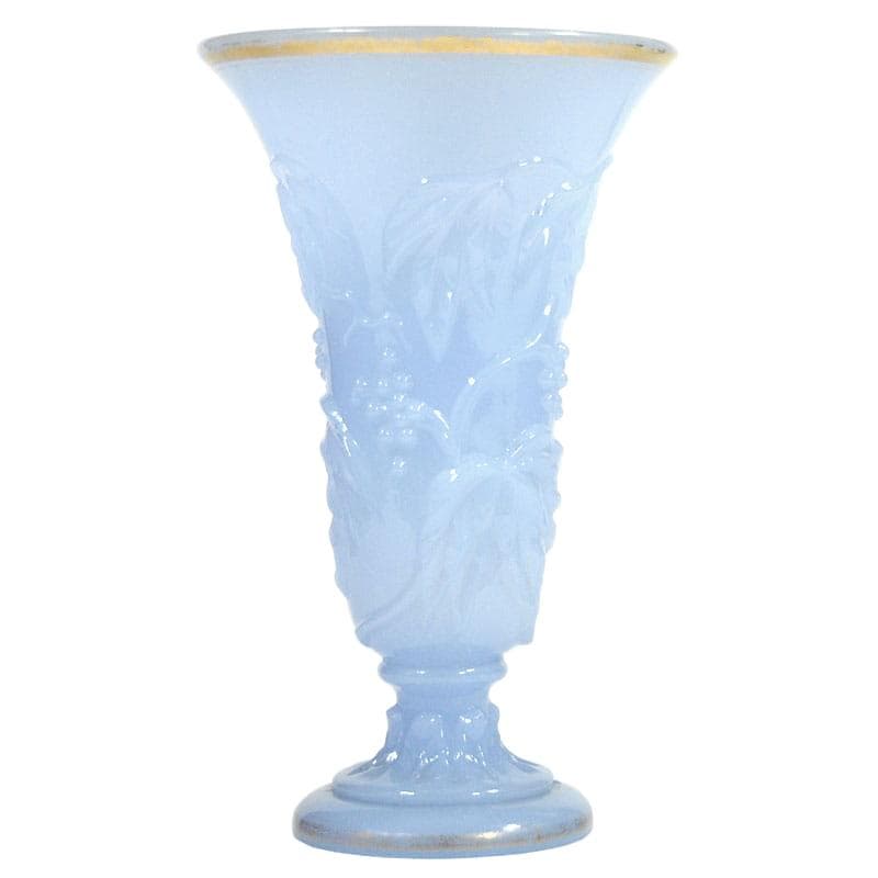 Błękitny wazon ze szkła opalinowego, Baccarat, Francja, poł. XIX w.