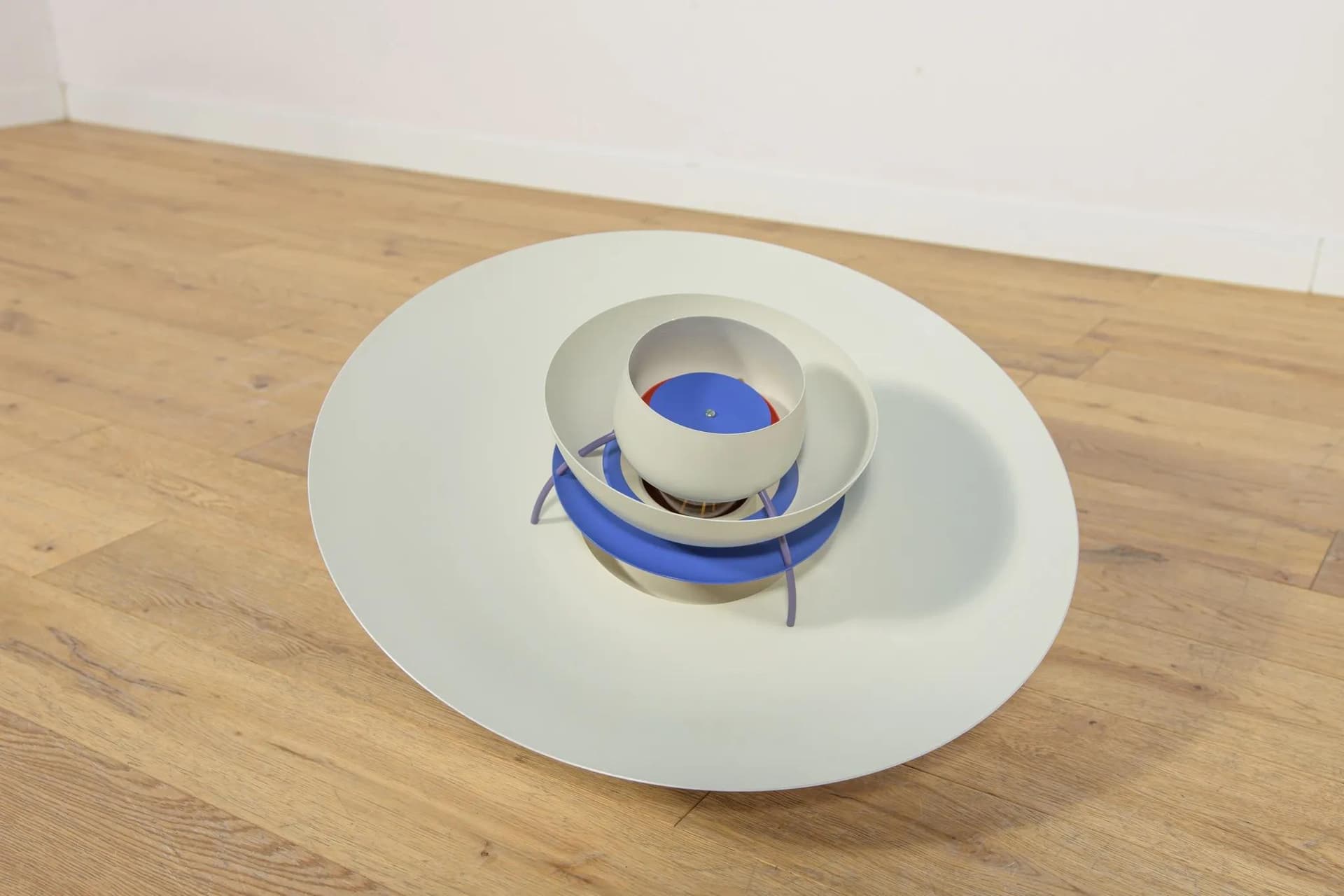 Pendant lamp PH5, ivory white, aluminum, by P. Henningsen, Louis Poulsen, Denmark, 1960s. - 71044