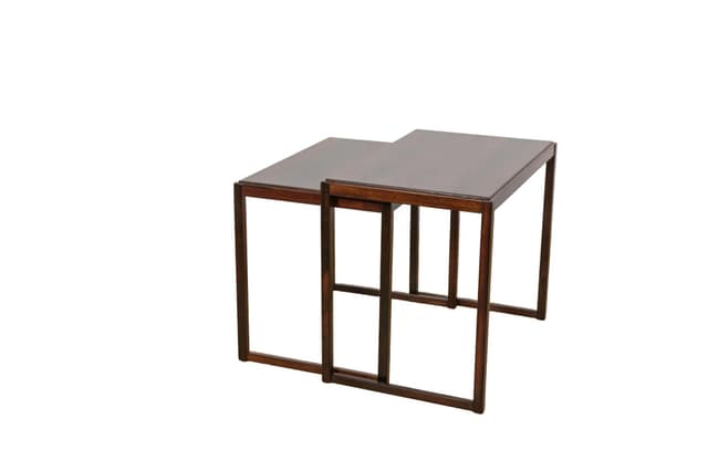 Set of coffee tables, dark brown rosewood, Sweden, 1970s - DIMENSION