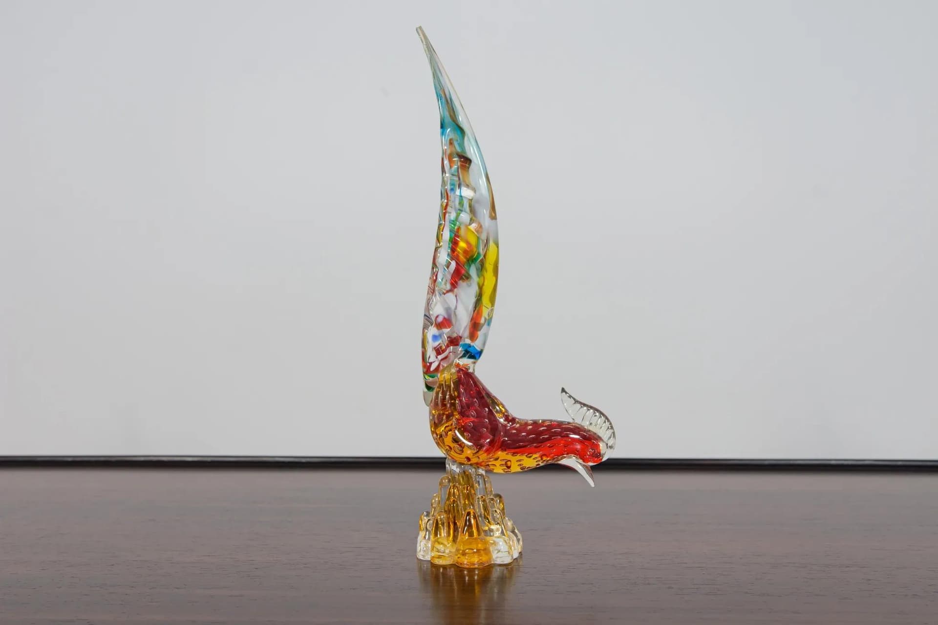 Figurka bażanta, multikolor, szkło, proj. A. Barbini, Włochy, lata 60. - 70861