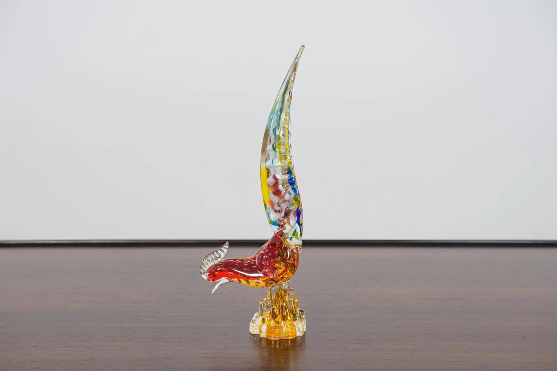 Figurka bażanta, multikolor, szkło, proj. A. Barbini, Włochy, lata 60. - 70857