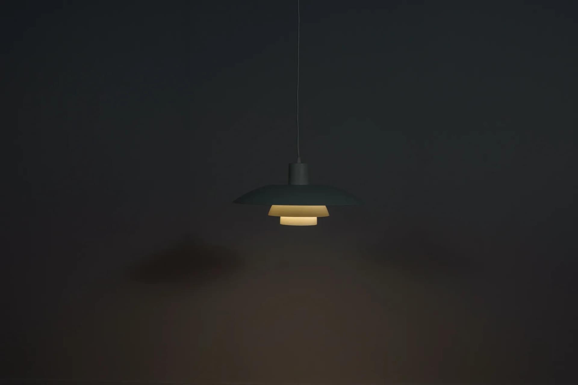 Pendant Lamp PH 4/3, white aluminum, by P. Henningsen, Louis Poulsen, Denmark, 1960s. - 70827