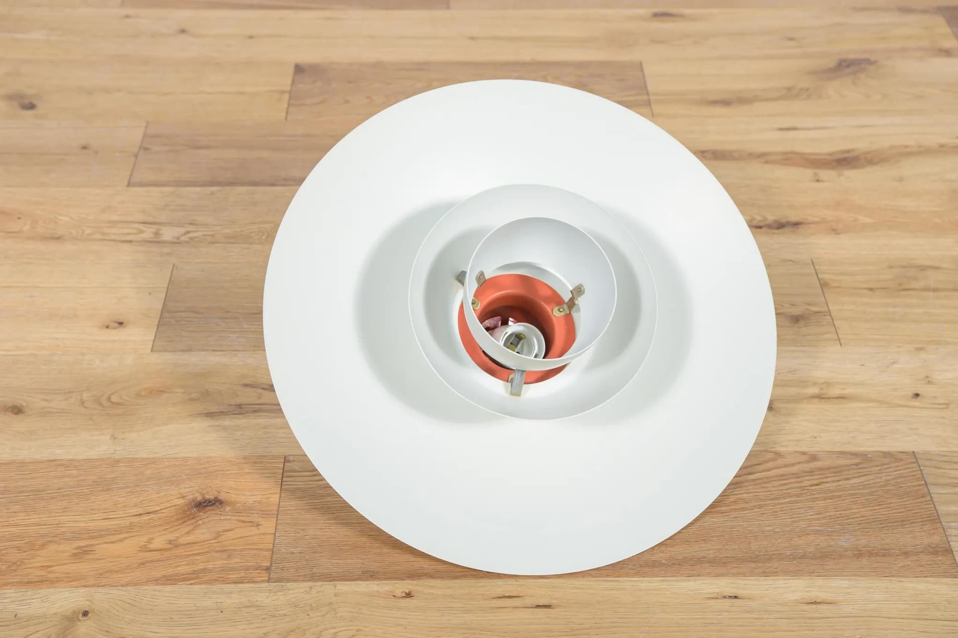 Pendant lamp PH 4/3, ivory white, metal, by P. Henningsen, Louis Poulsen, Denmark, 1960s. - 70748