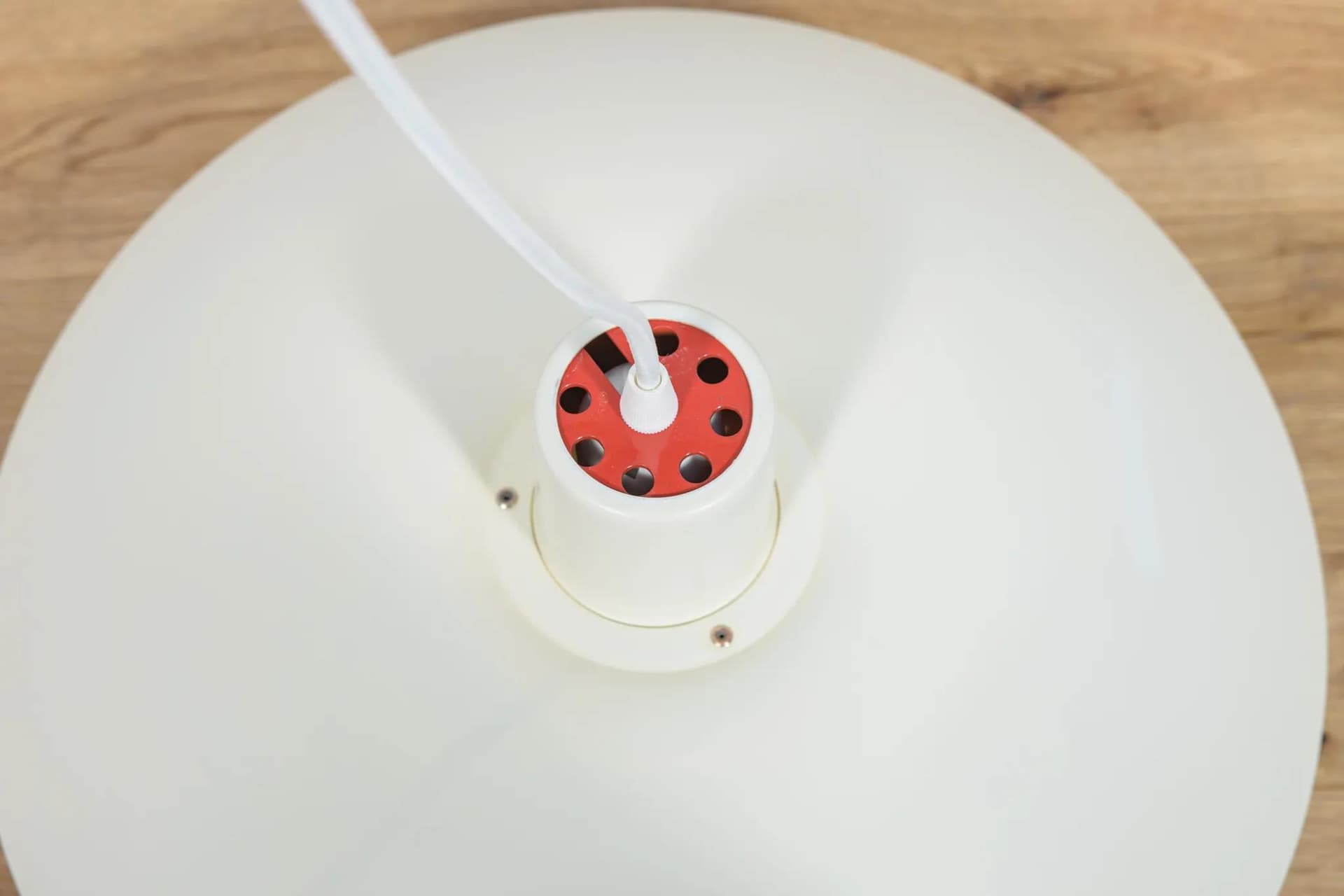 Pendant lamp PH 4/3, ivory white, metal, by P. Henningsen, Louis Poulsen, Denmark, 1960s. - 70749