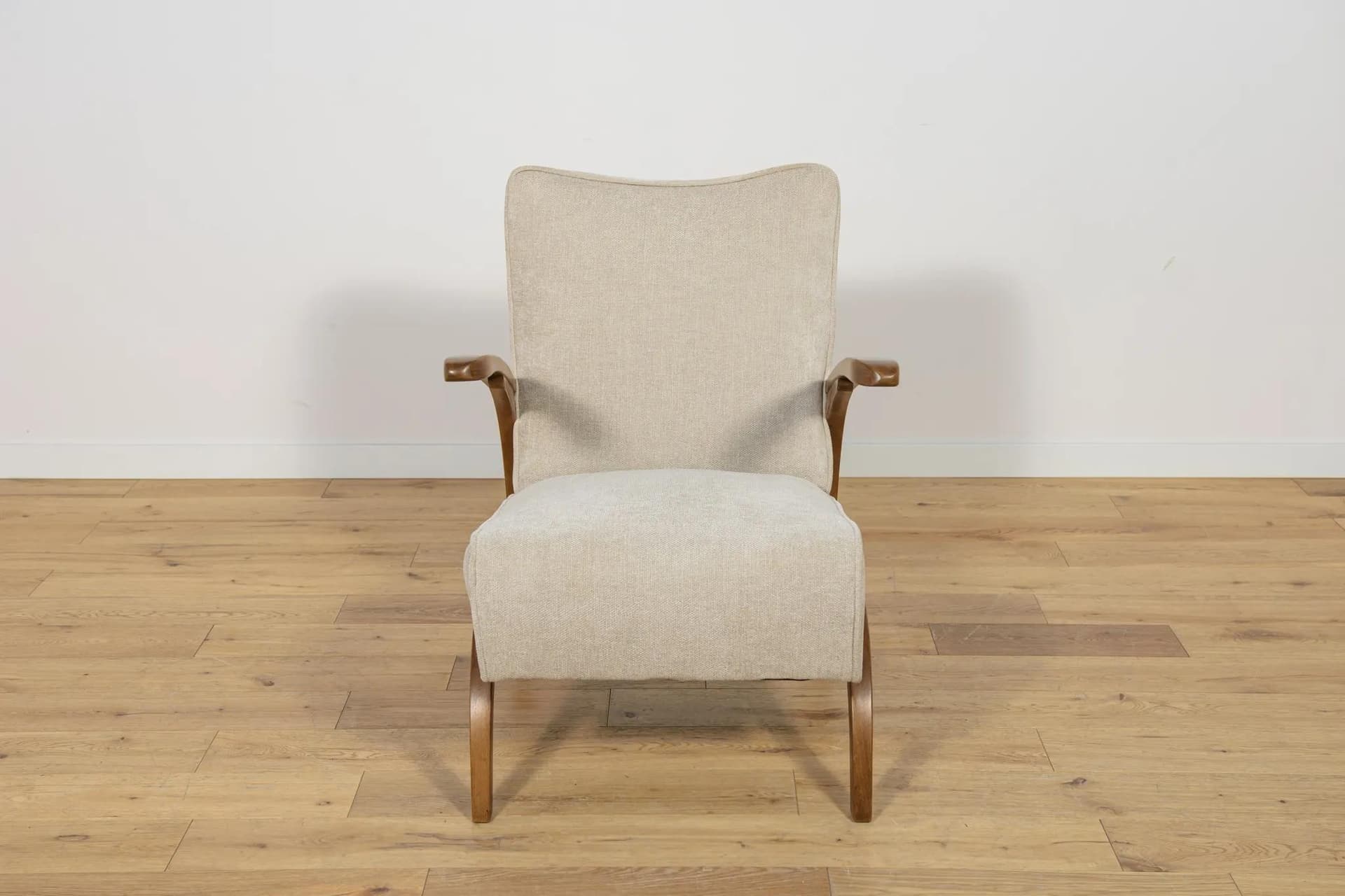 Fotel, beż, drewno, proj. J. Halabala, Thonet, Czechosłowacja, lata 30. - 70686