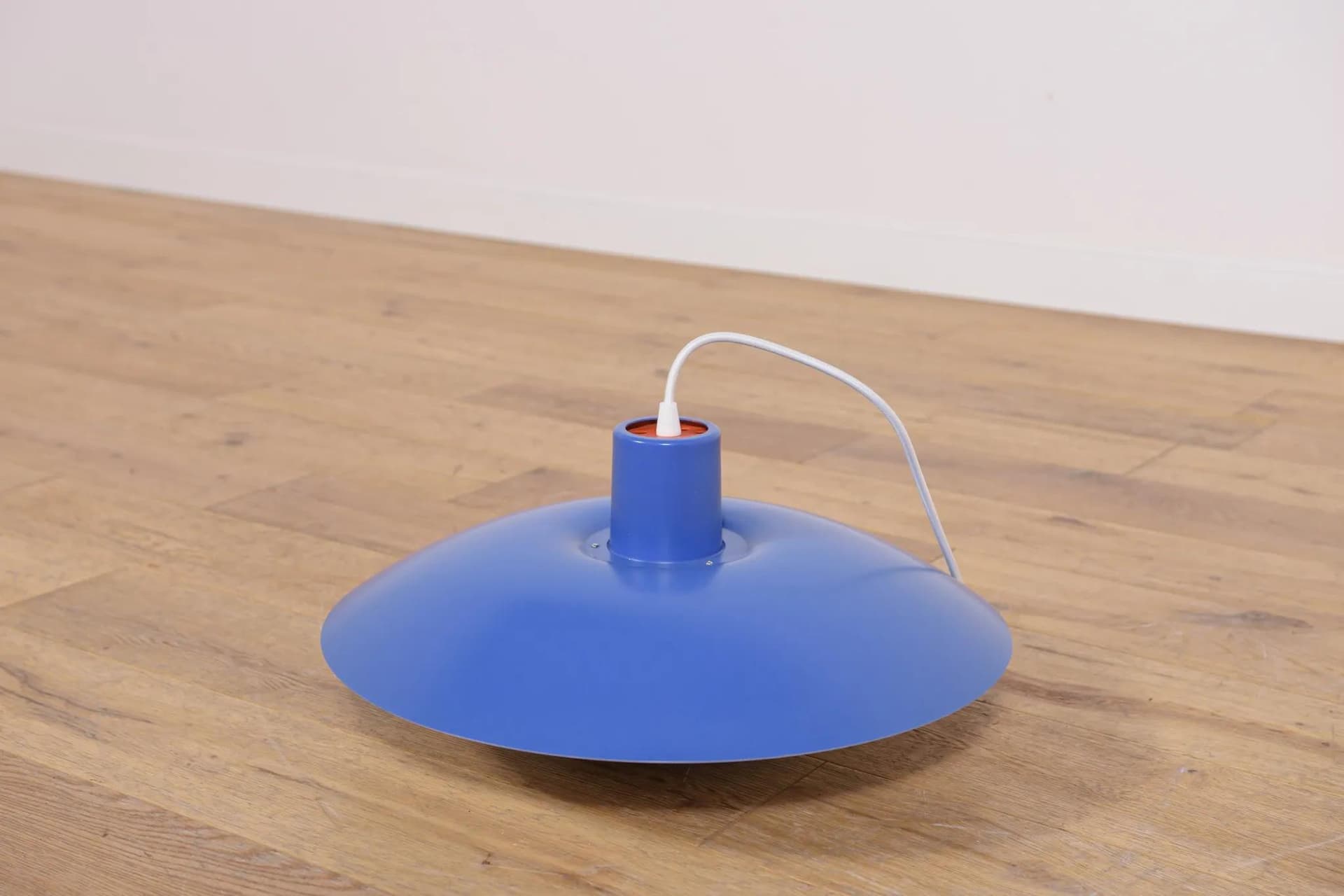 Pendant lamp PH 4/3, blue metal, by P. Henningsen, Louis Poulsen, Denmark, 1960s. - 70676