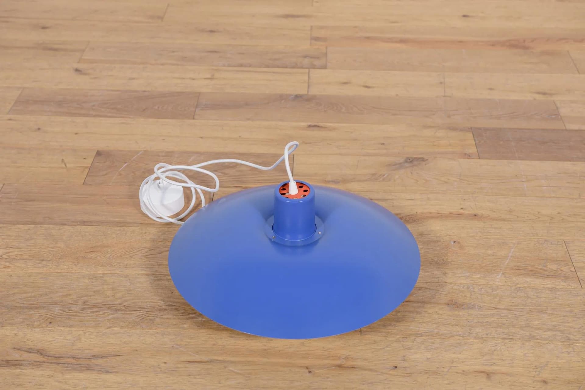 Pendant lamp PH 4/3, blue metal, by P. Henningsen, Louis Poulsen, Denmark, 1960s. - 70674