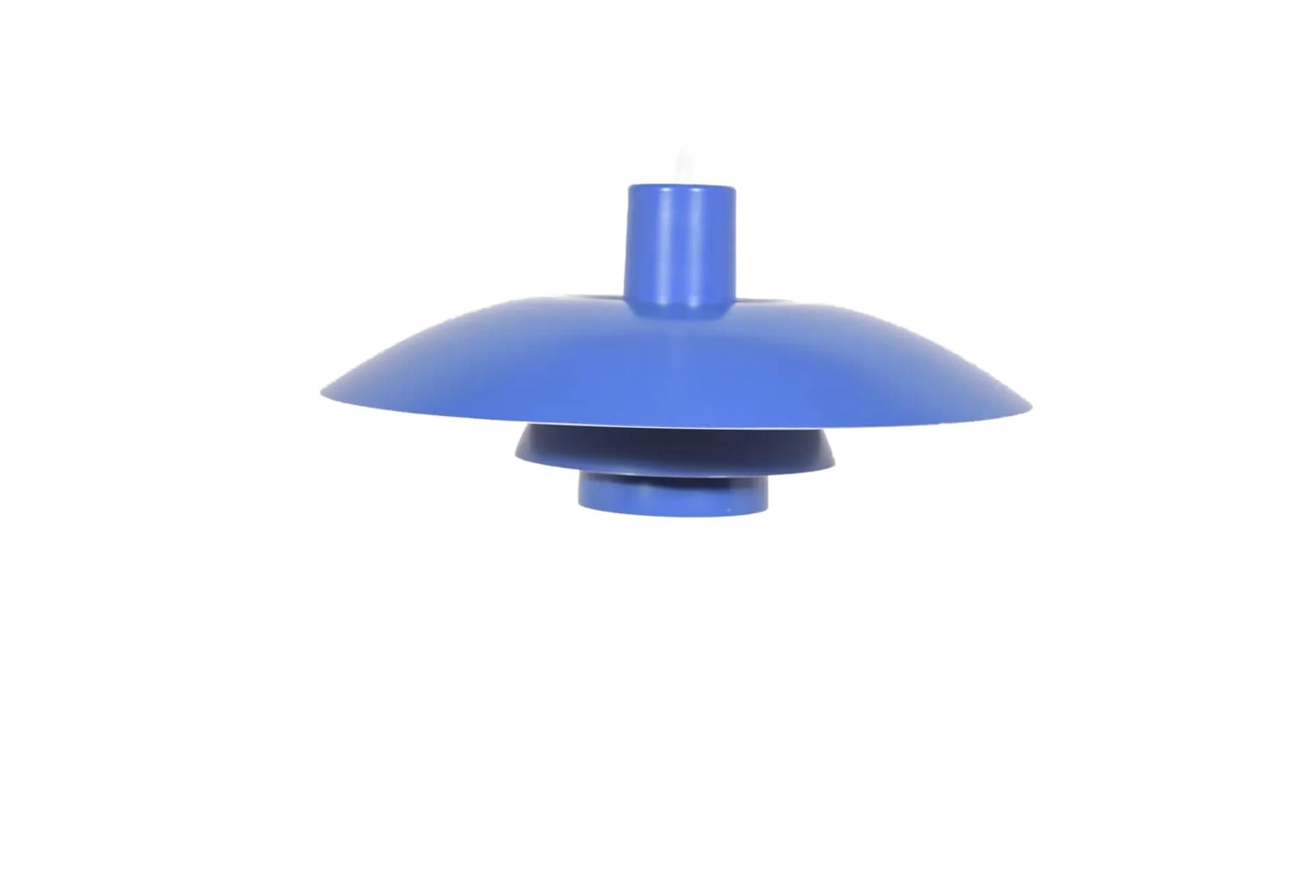 Pendant lamp PH 4/3, blue metal, by P. Henningsen, Louis Poulsen, Denmark, 1960s.