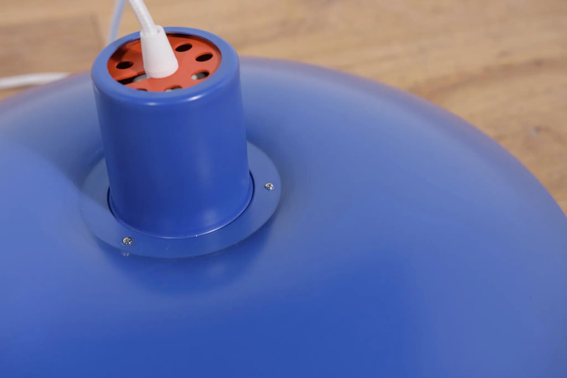 Pendant lamp PH 4/3, blue metal, by P. Henningsen, Louis Poulsen, Denmark, 1960s. - 70680