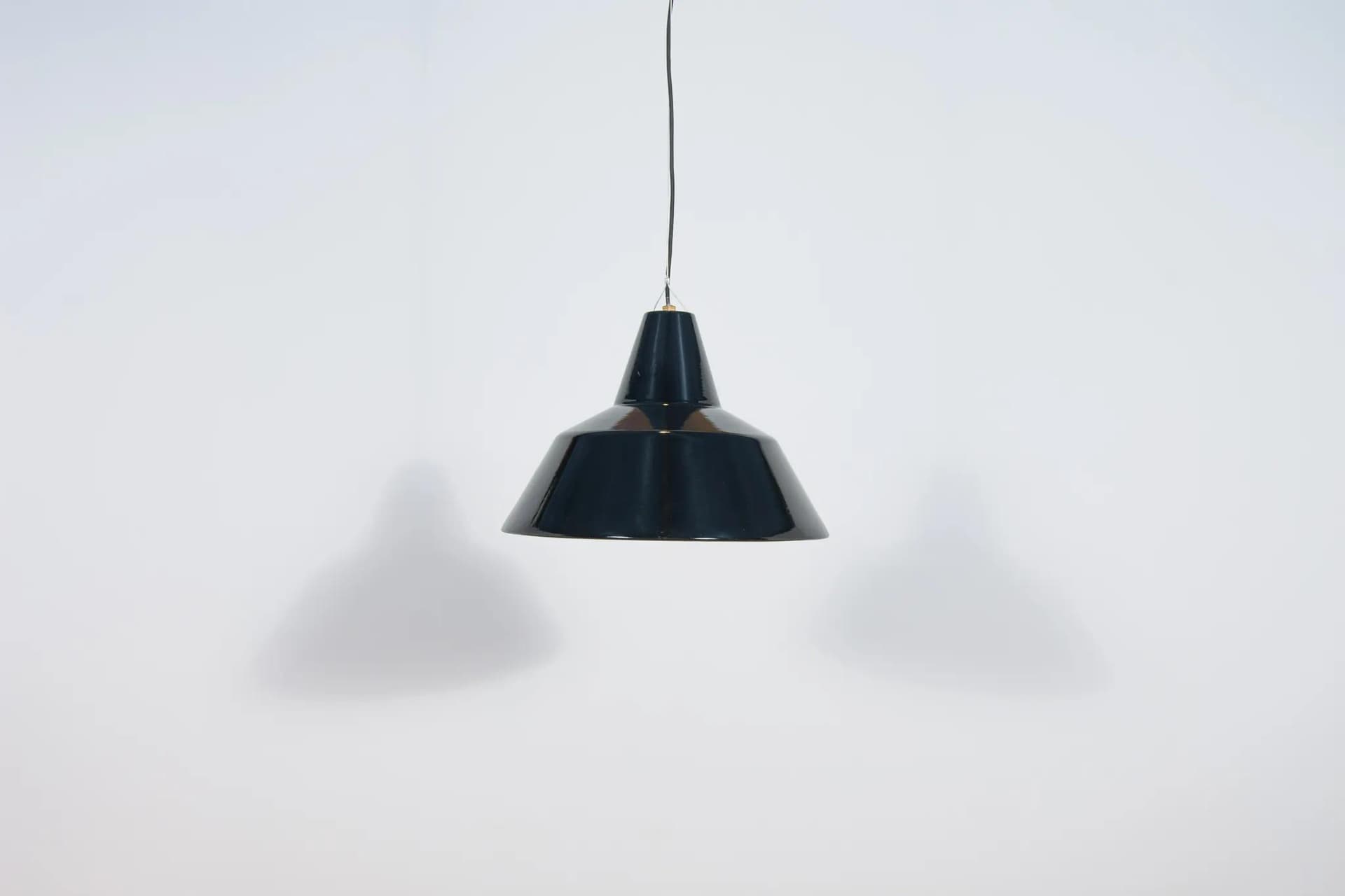 Pendant lamp industrial, black enameled steel, Louis Poulsen, Denmark, 1950s. - 70605