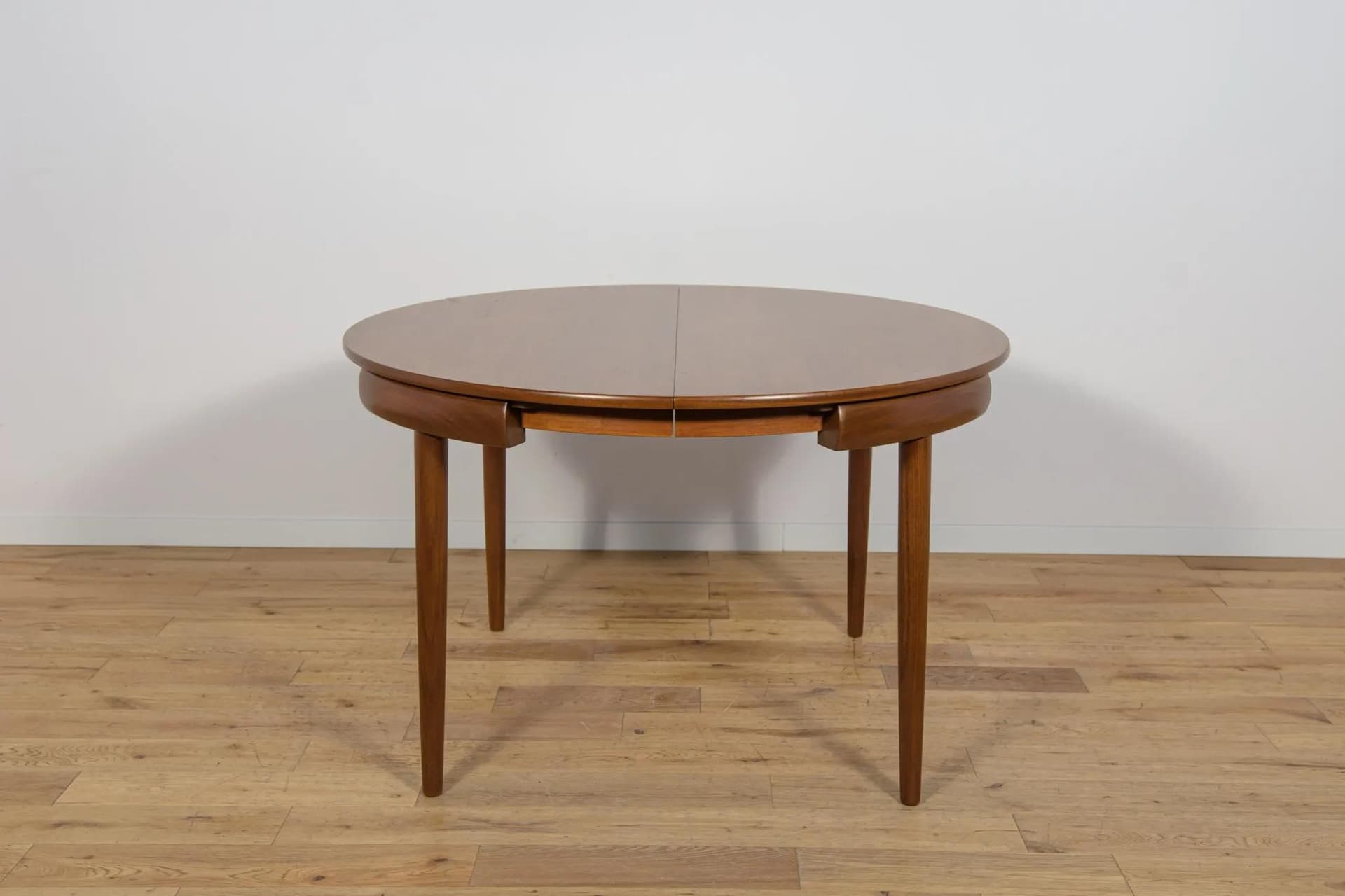 Zestaw jadalniany, drewno tekowe brązowy, skóra czarna, proj. H. Olsen, Frem Røjle, Dania, lata 60. - 70530