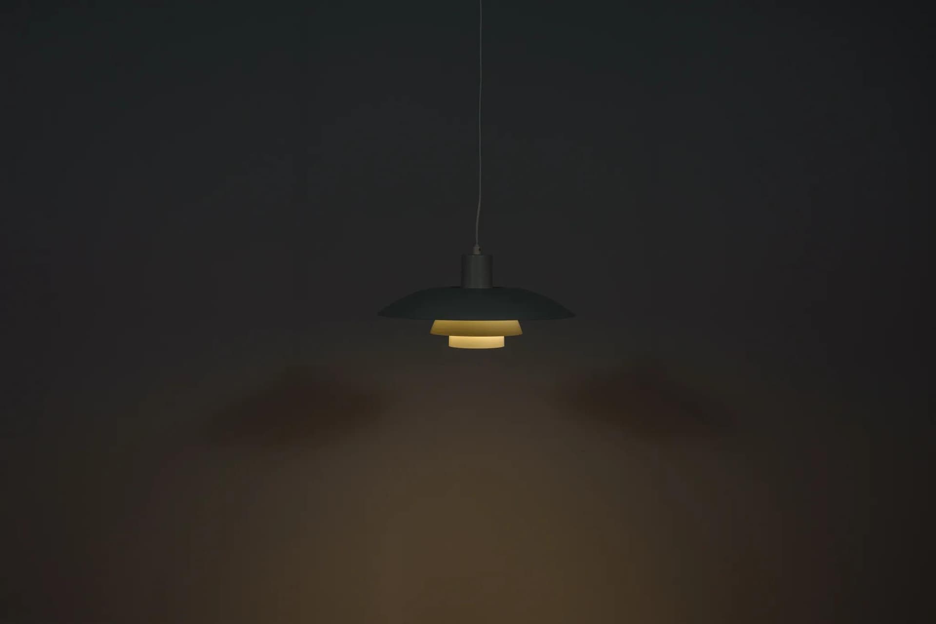 Pendant lamp PH 4/3, white aluminum, by P. Henningsen, Louis Poulsen, Denmark, 1960s. - 70510