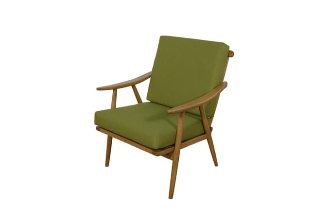 Armchair, walnut beech, green, TON, Czechoslovakia, 1960s. - DIMENSION