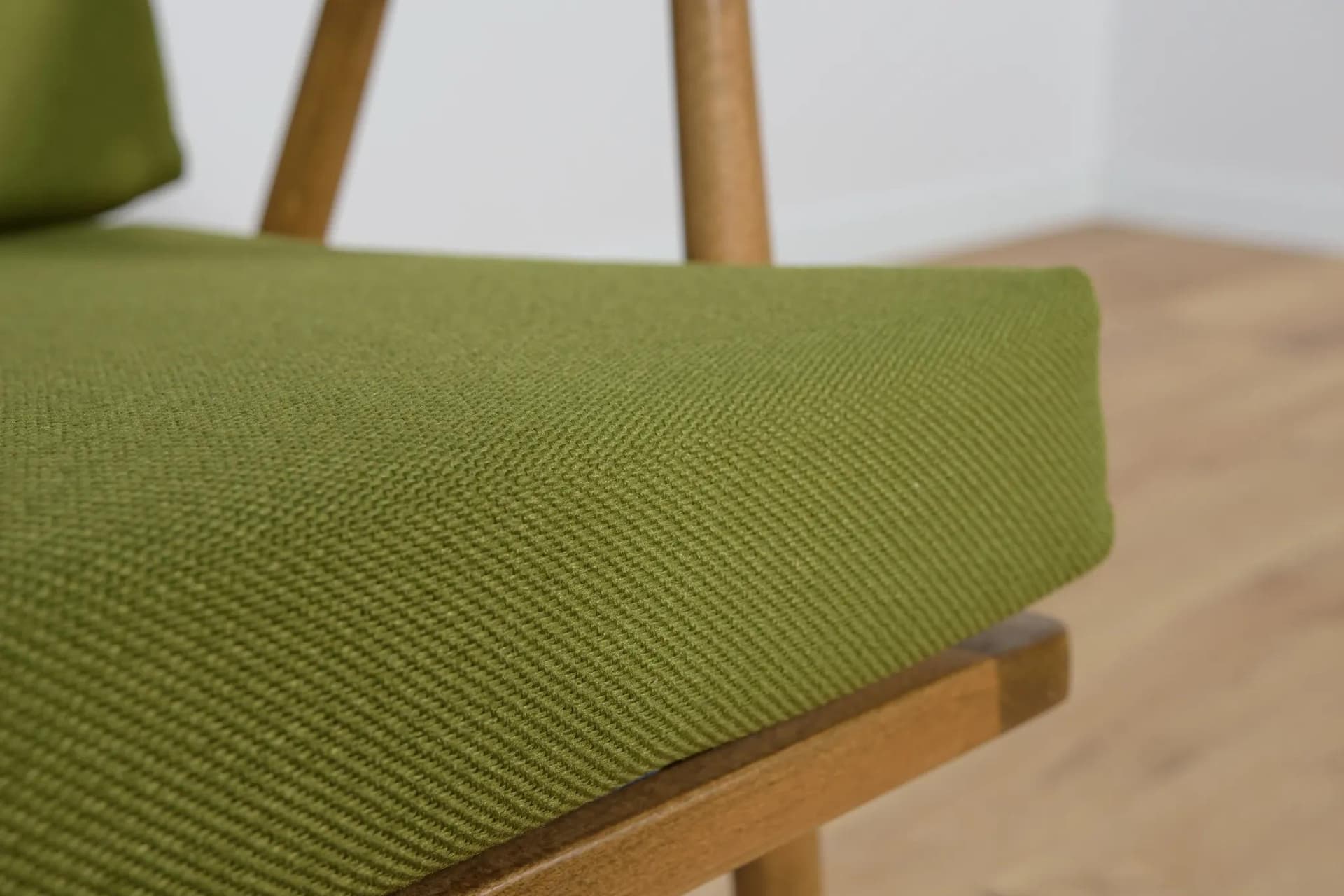 Armchair, walnut beech, green, TON, Czechoslovakia, 1960s. - 70483