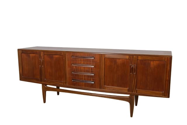 Komoda, teak brązowy ciemny, proj. V. Wilkins, G-Plan, Wielka Brytania, lata 60. - WYMIARY