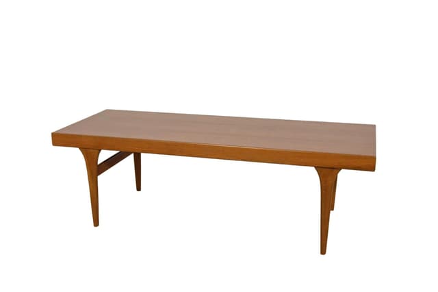 Coffee table, brown teak, by J. Andersen, CFC Silkeborg, Denmark, 1960s. - DIMENSION
