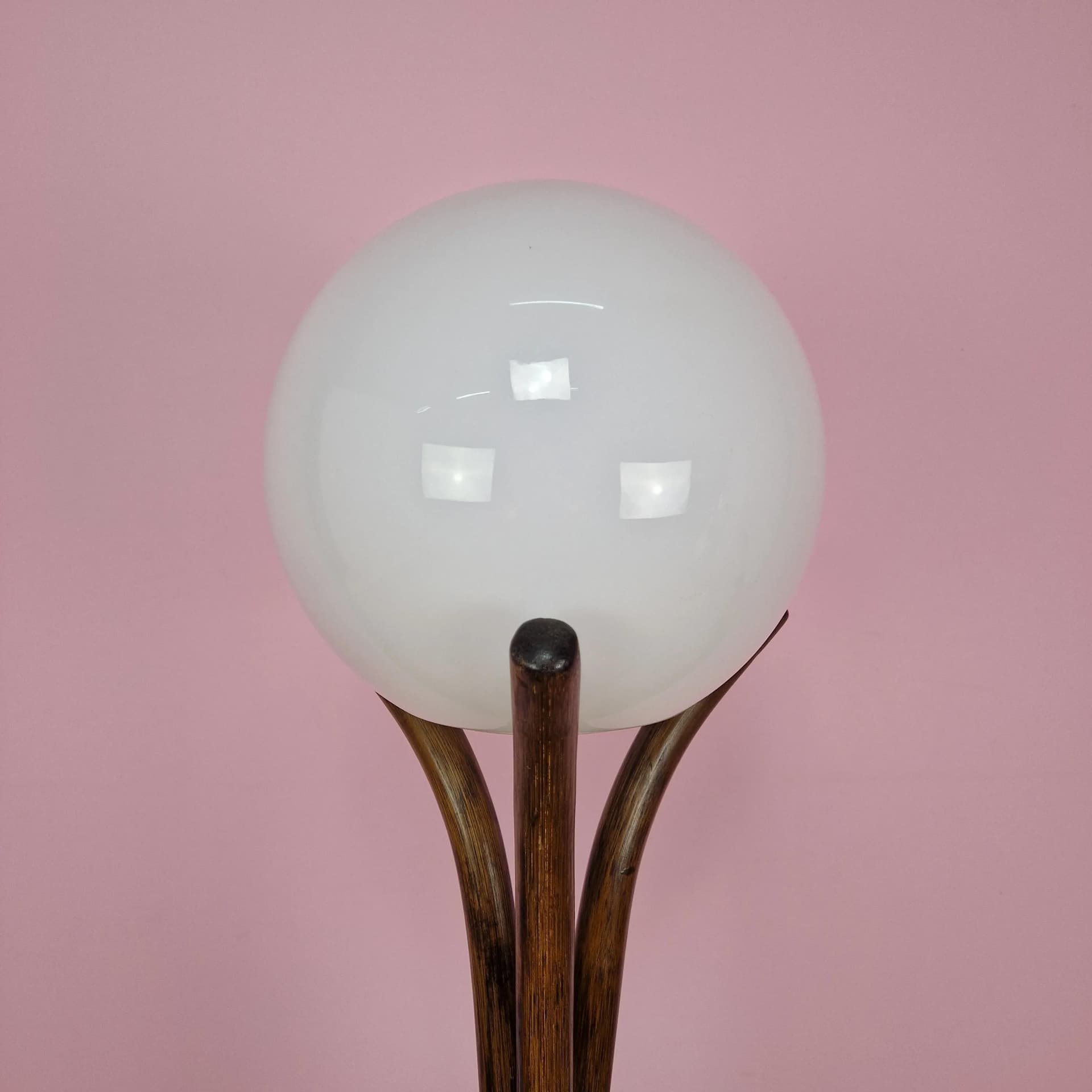 Lampa podłogowa, rattan brązowy ciemny, Polska, lata 70. - 73108