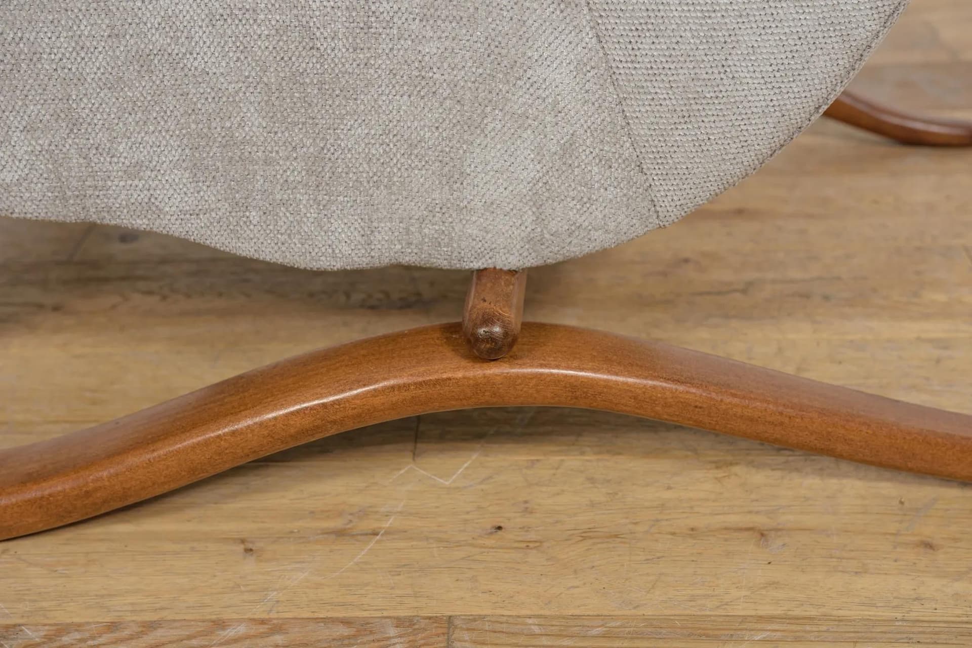 Armchair H-269, grey, brown beech, by J. Halabala, UP Závody, Czechoslovakia, 1950s. - 70229