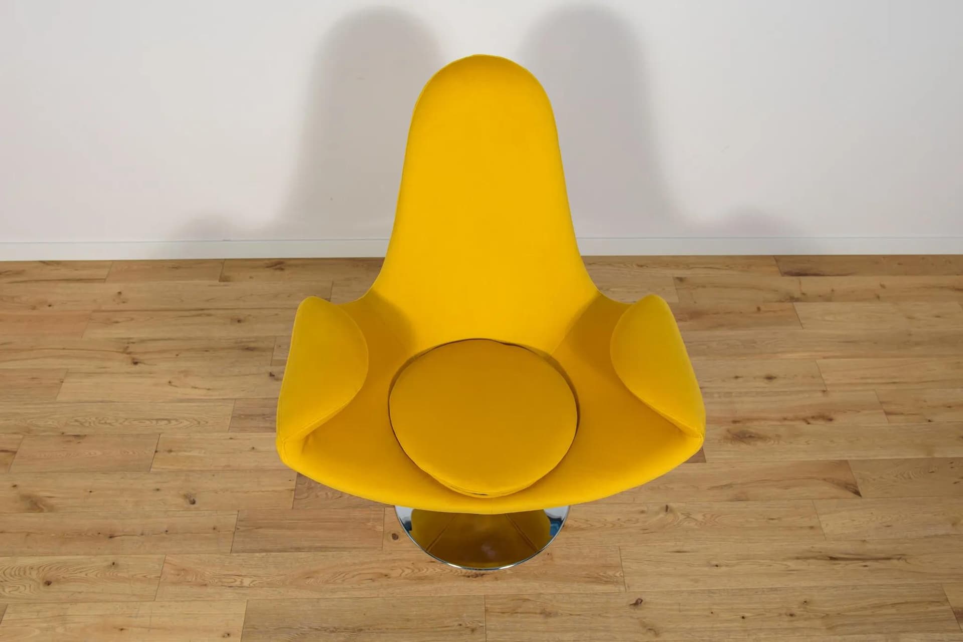 Fotel wypoczynkowy z podnóżkiem Space Age, velvet żółty, MayFame, Dania, lata 2000. - 70194