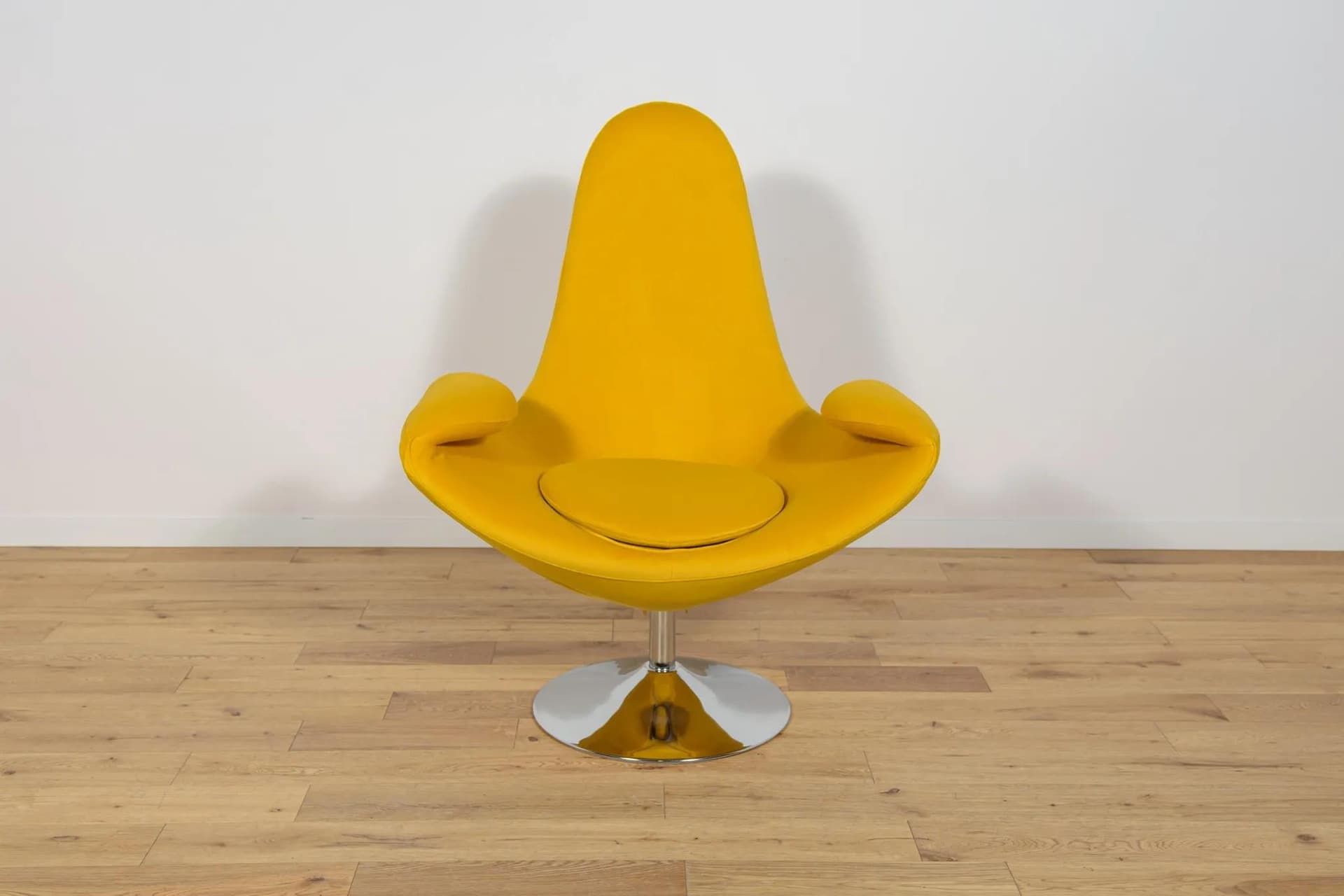 Fotel wypoczynkowy z podnóżkiem Space Age, velvet żółty, MayFame, Dania, lata 2000. - 70195