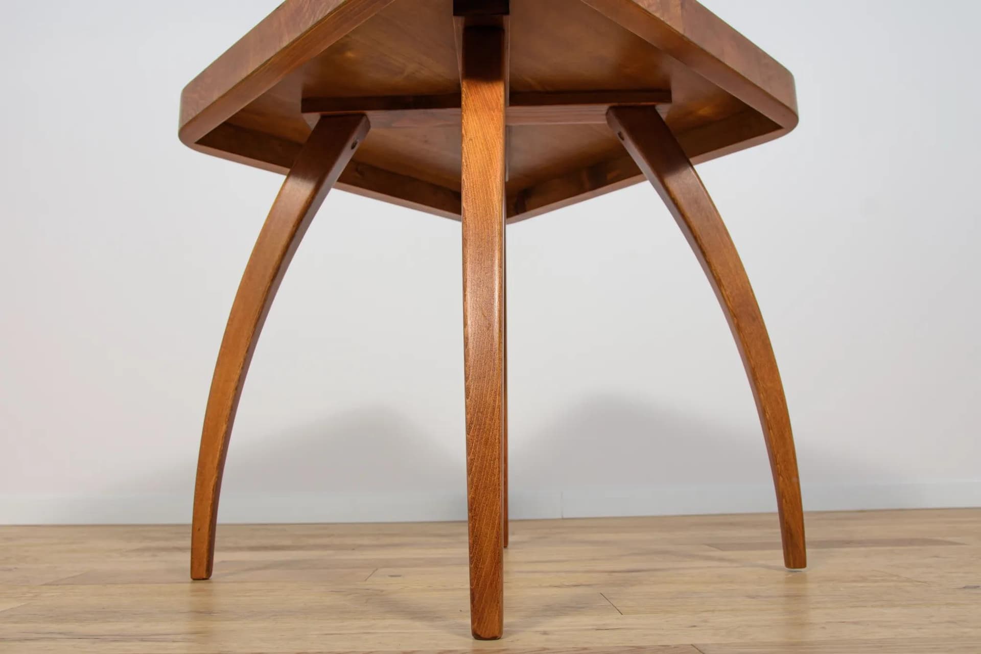 Side Table Spider H-259, brown beech, by J. Halabala, UP Závody, Czech Republic, 1950s. - 70149